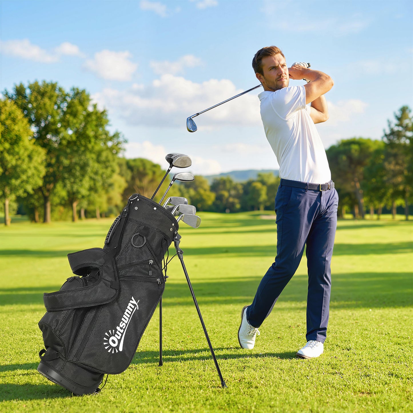 Golf Stand Bag 6 Way Full-Length Dividers