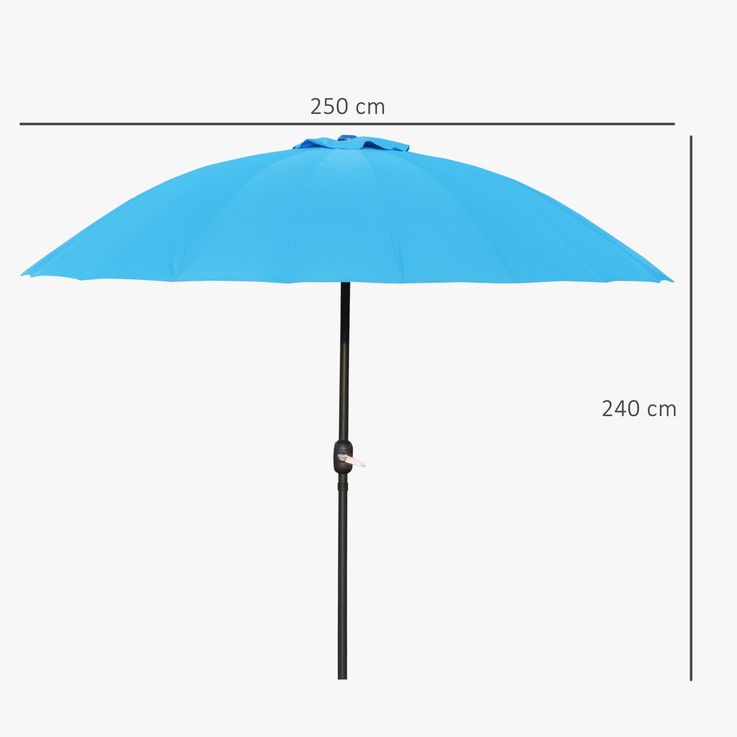 2.5m Shanghai Garden Parasol Umbrella with Crank & Tilt (1)