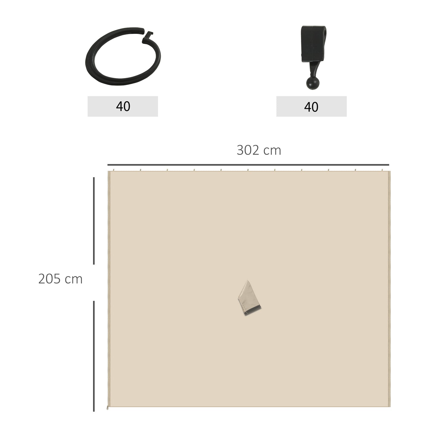 Replacement Gazebo Curtains, 4-Panel Gazebo Side Panels Only