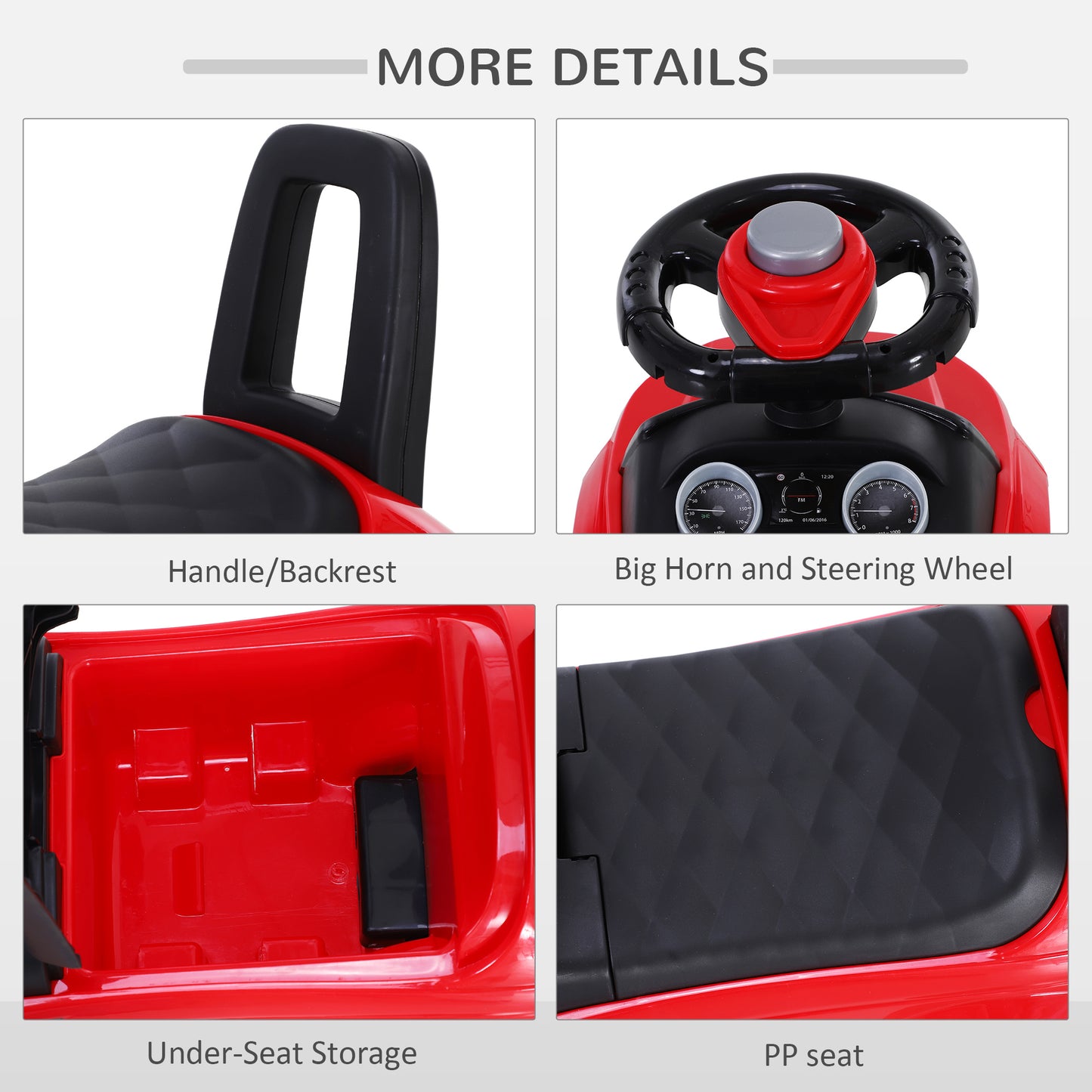 3-in-1 Ride On Car Foot To Floor Slider Toddler w/ Horn Steering