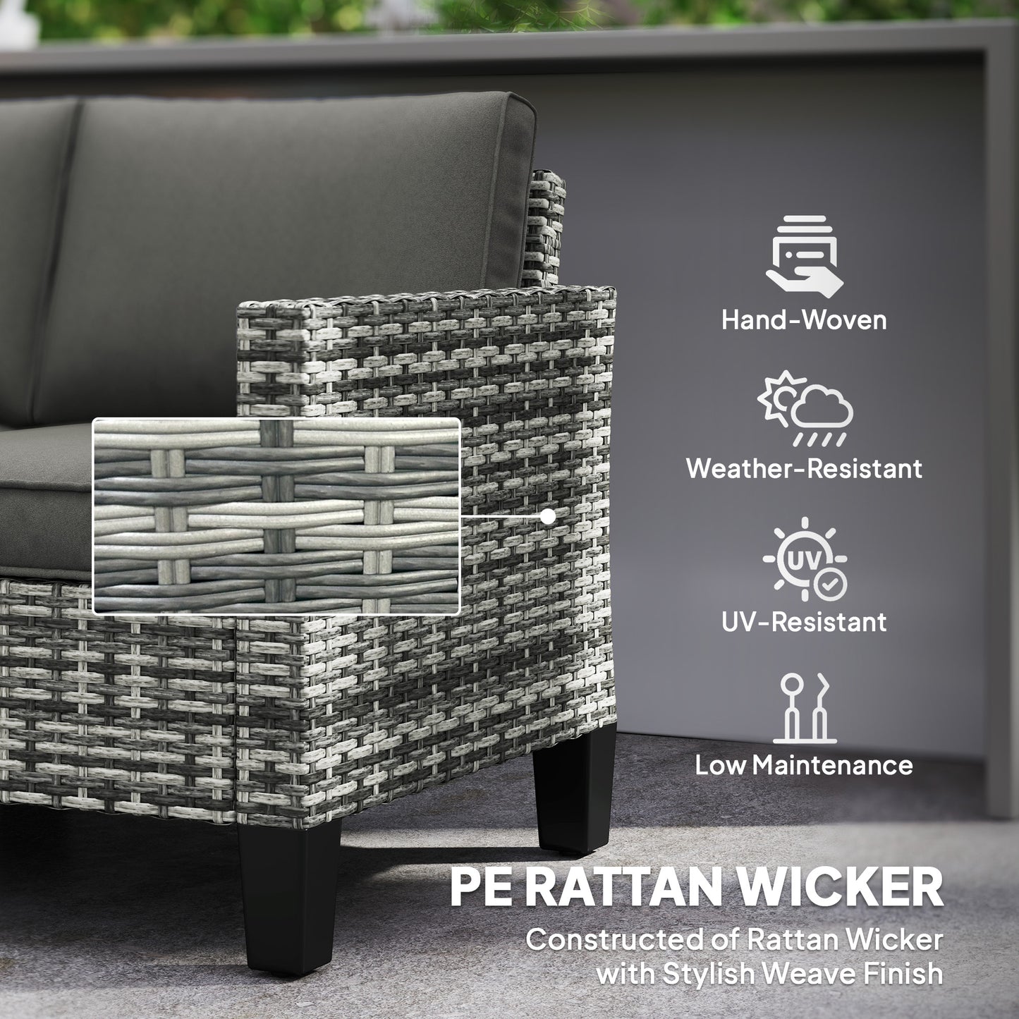 Two-Seater Rattan Outdoor Sofa