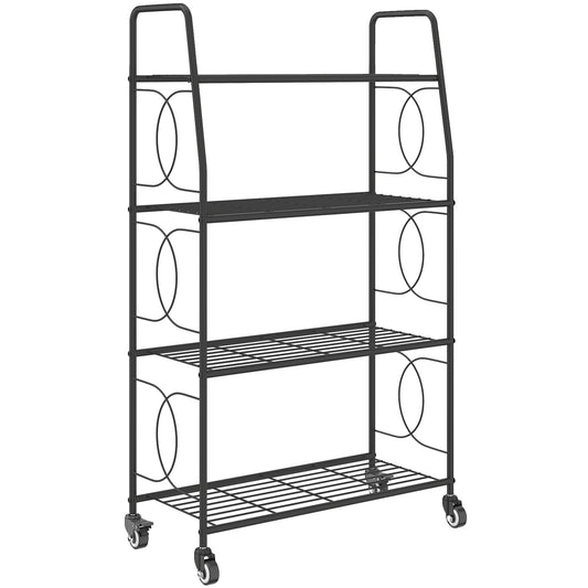 4-Tier Metal Plant Stand, Heavy Duty Ladder Shelf Potted Plants