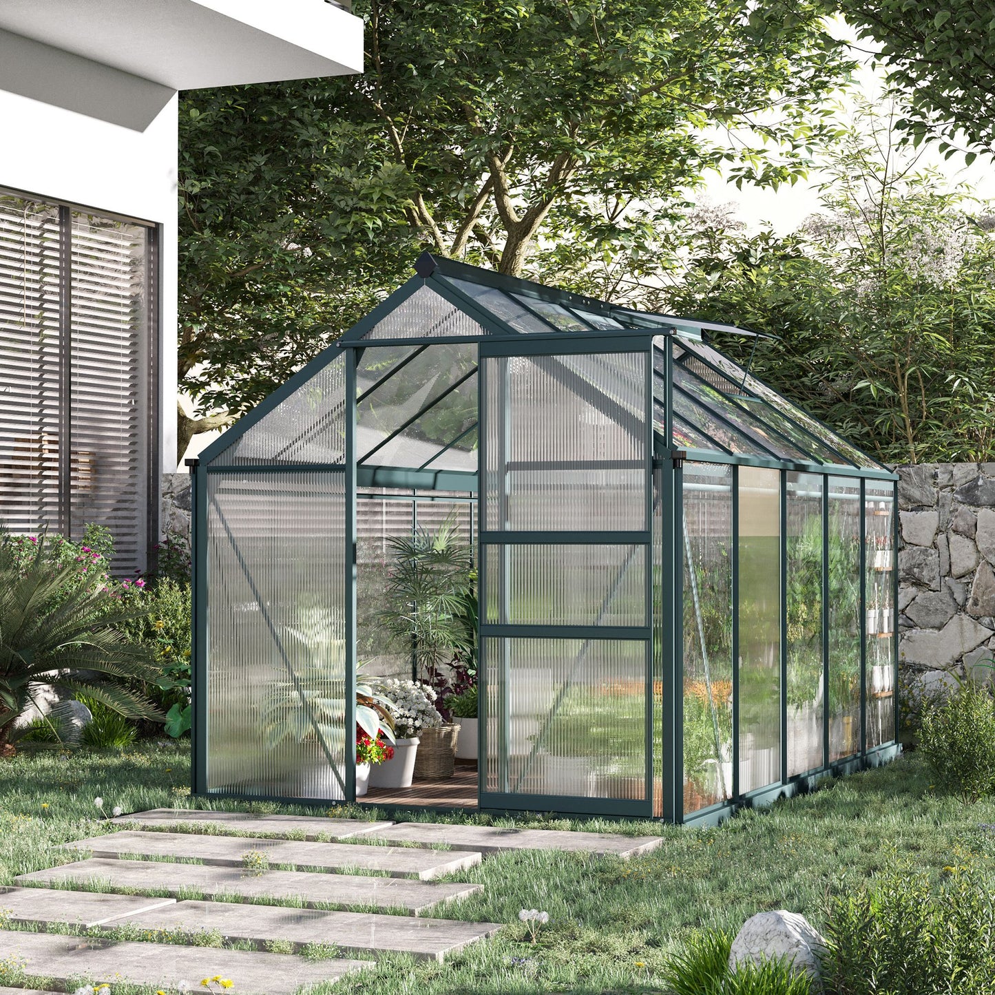 6 x 10ft Polycarbonate Greenhouse