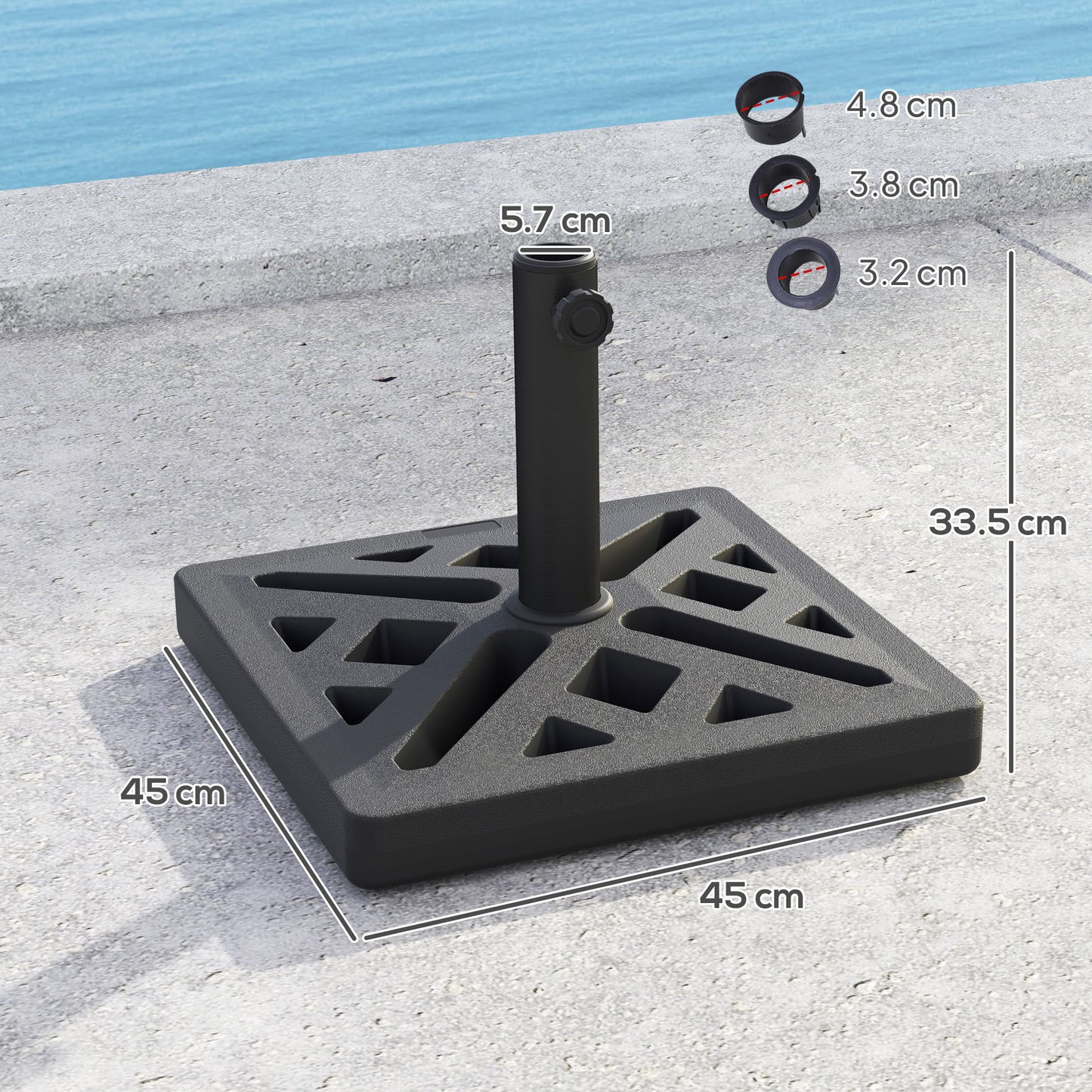 Garden Parasol Base, 15kg HDPE Outdoor Umbrella Stand Parasol Stand