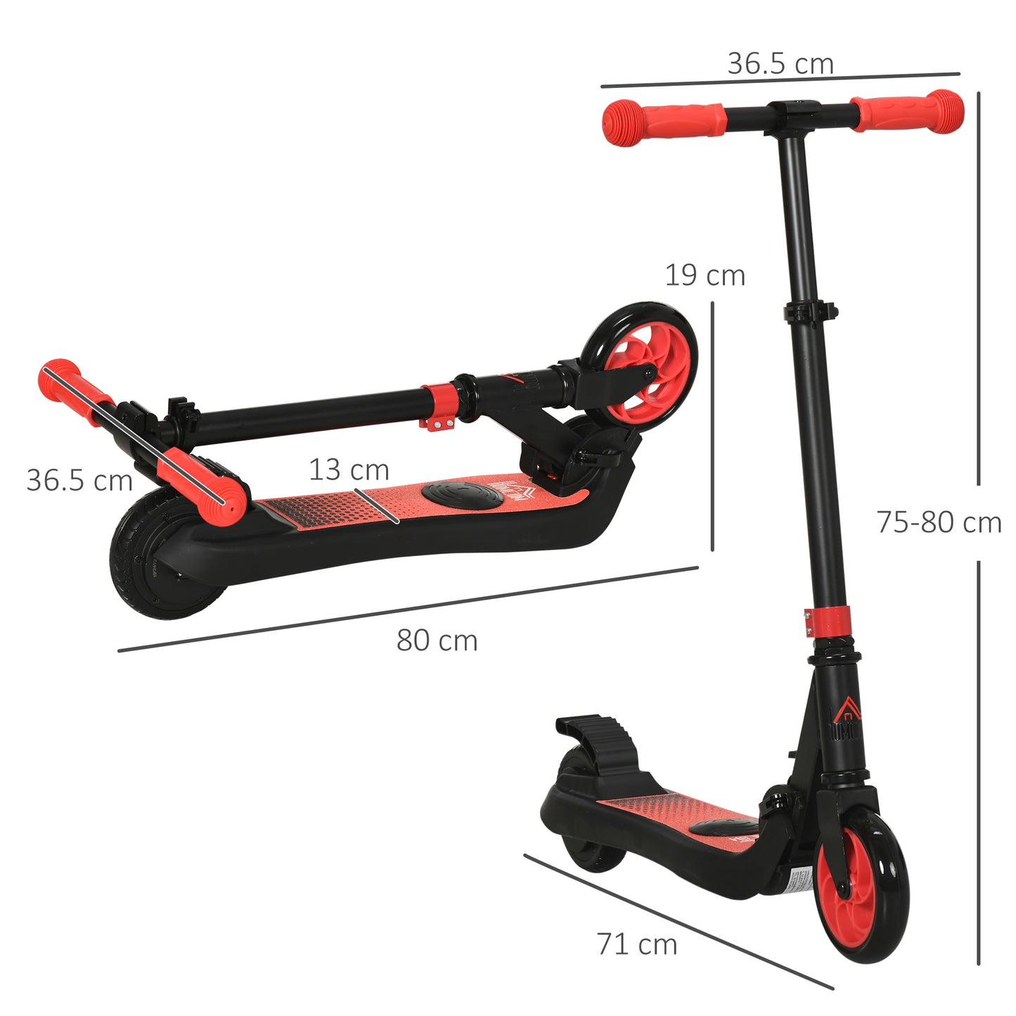 Folding Electric Scooter with Brake, for Ages 6+ Years