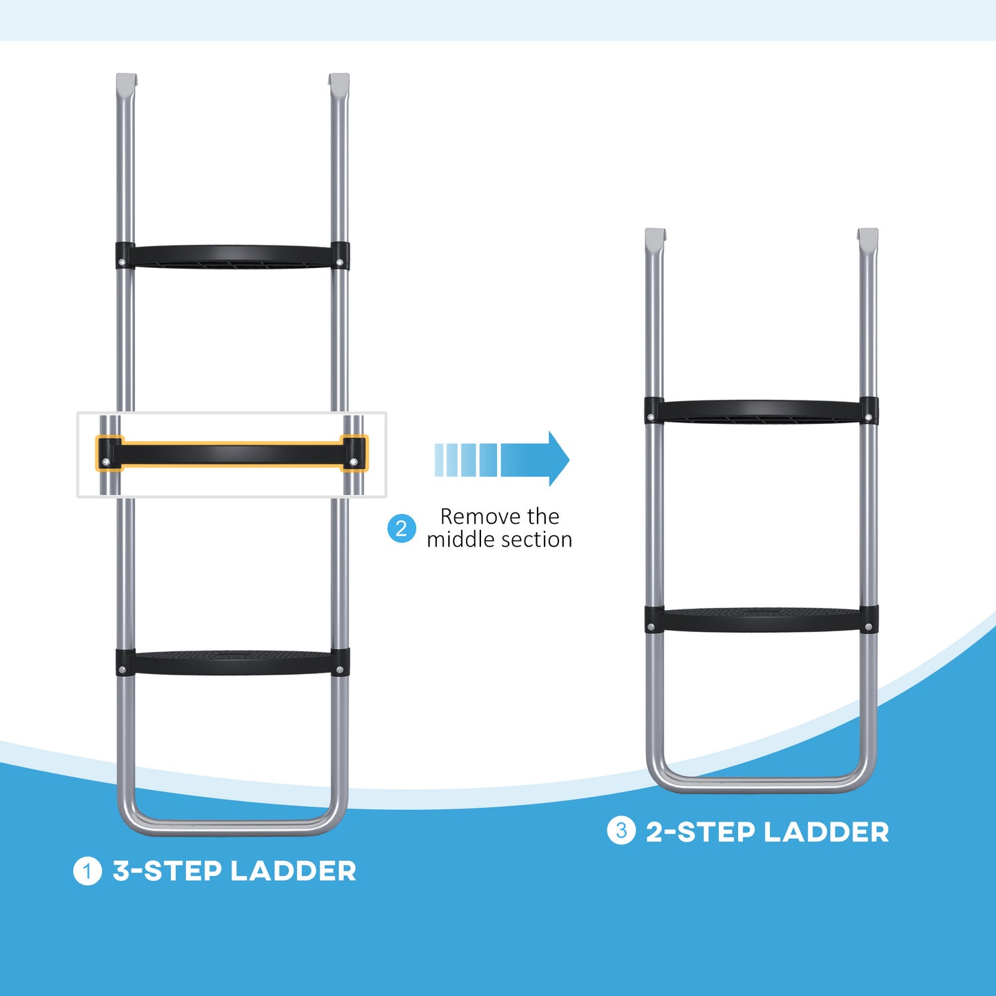 Galvanised Steel Trampoline Ladder