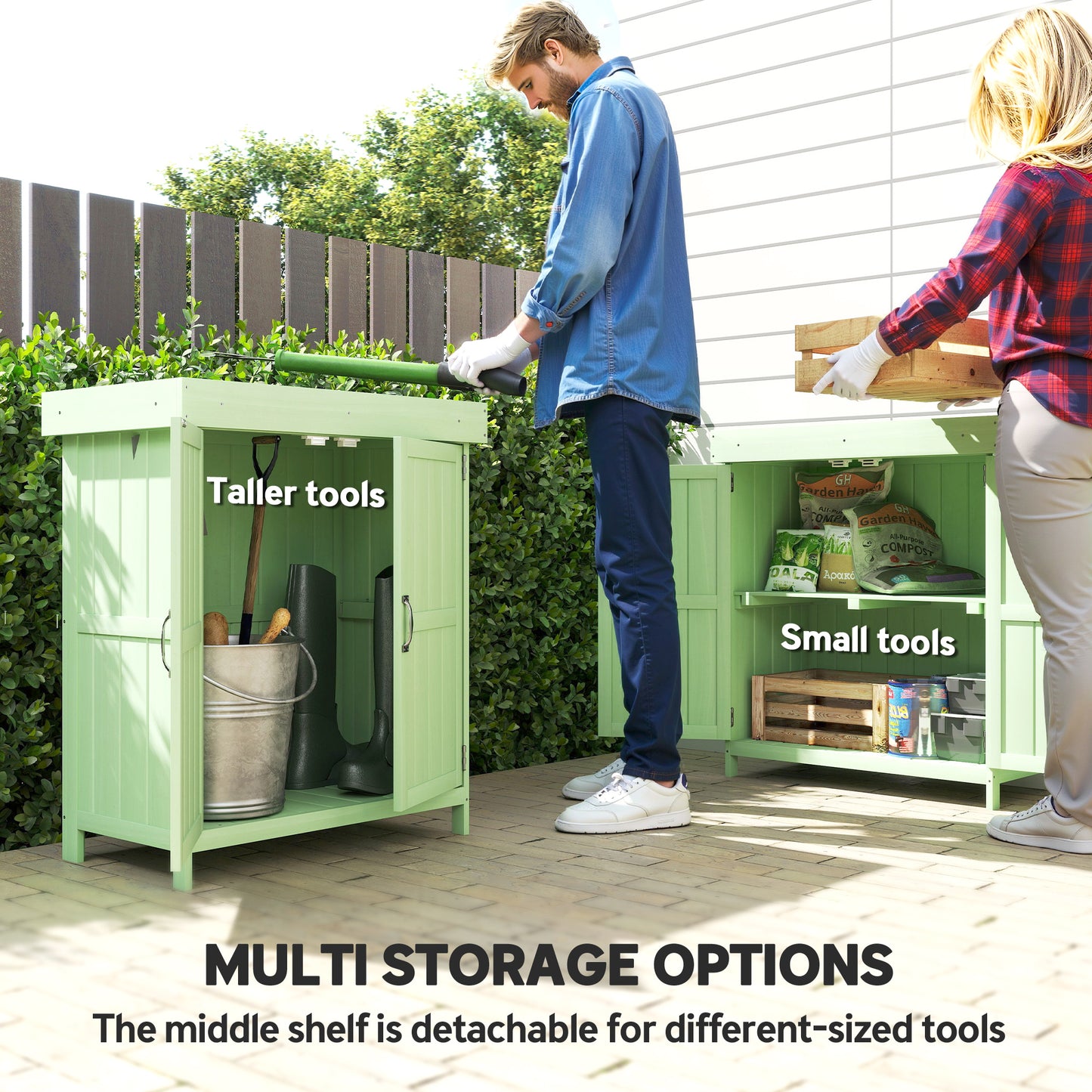 Small Shed, Wooden Garden Shed with Openable Hinged Roof (1)