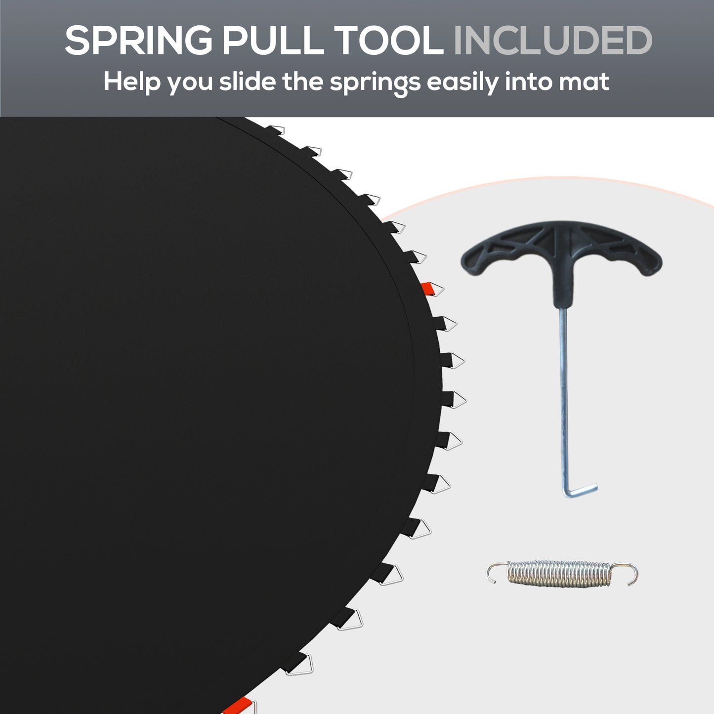 Trampoline Replacement Mat with Spring Pull Tool, 42 V-Hooks