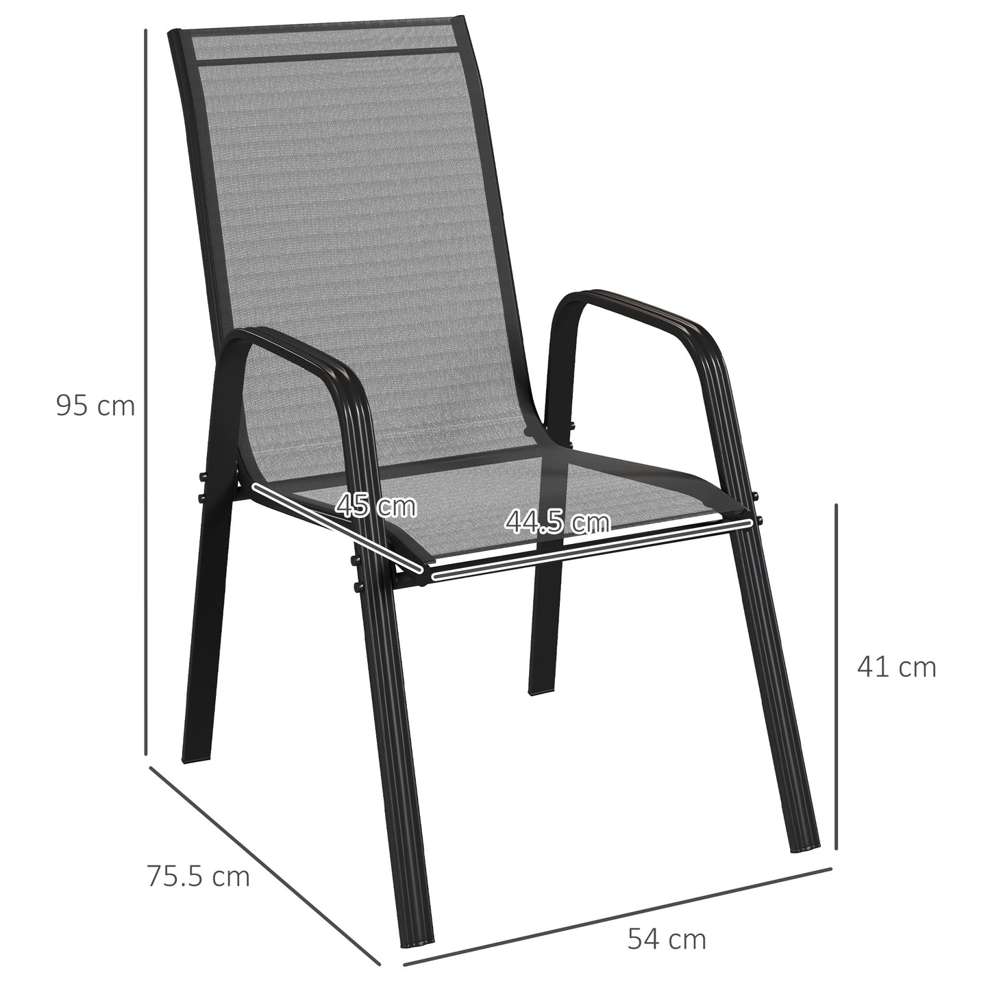 Set of Four Stackable Mesh Seat Chairs (3)