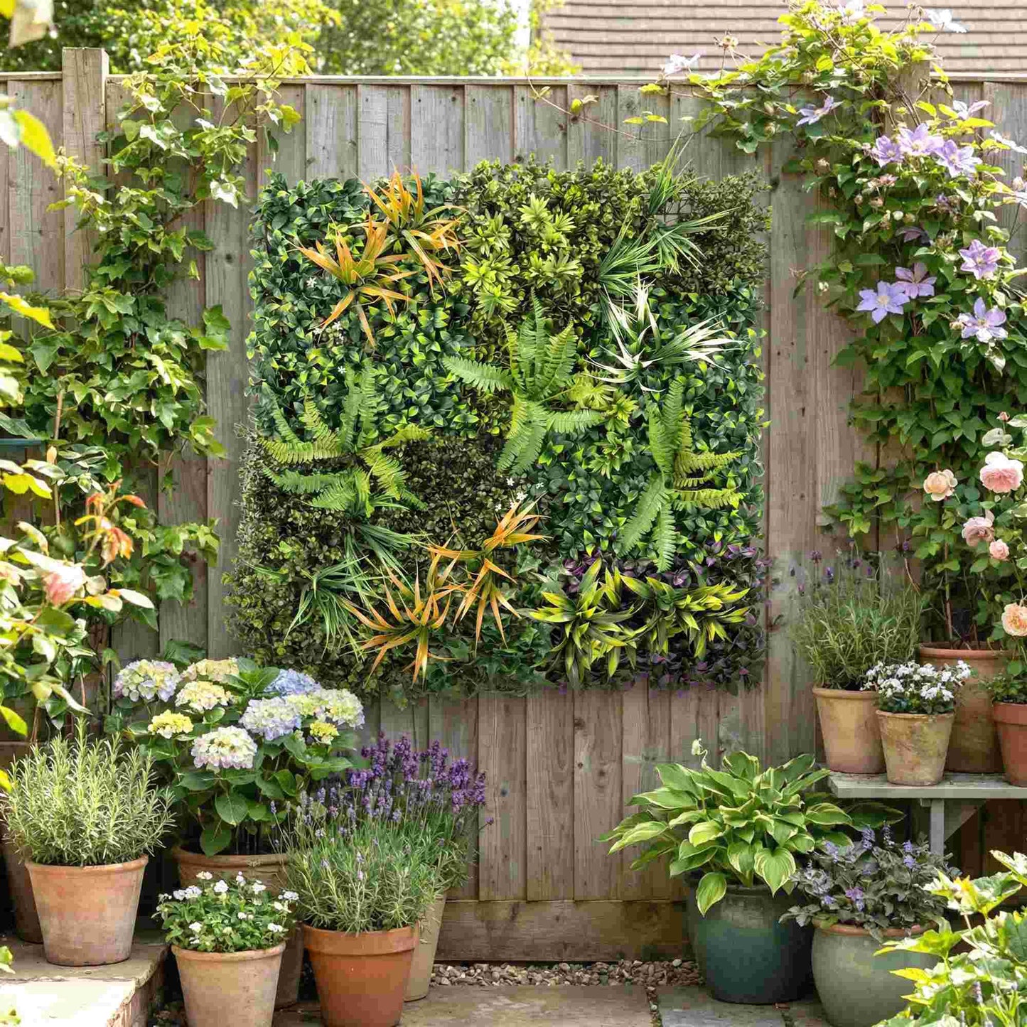 Grass Wall Panels, 100 x 100 cm Artificial Grass Wall Decor