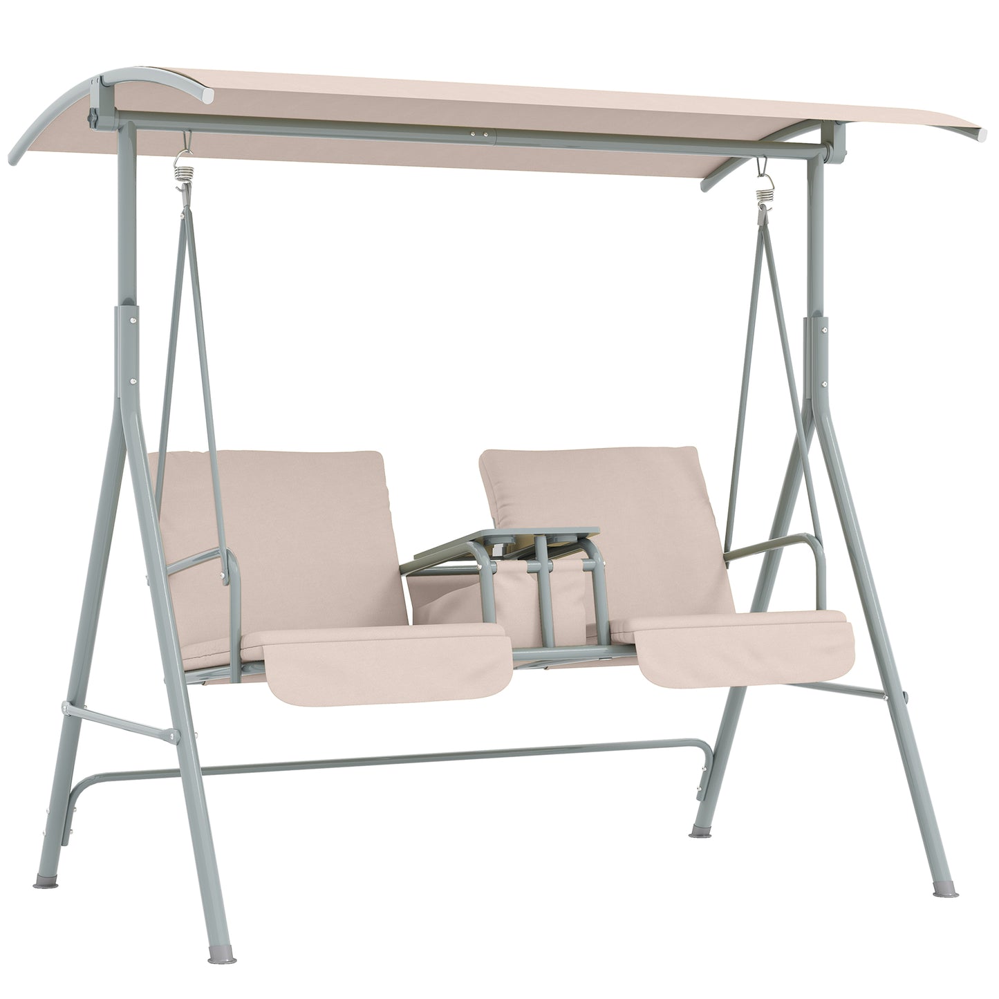 2 Seater Garden Swing Chair Patio Rocking Bench w/ Tilting Canopy