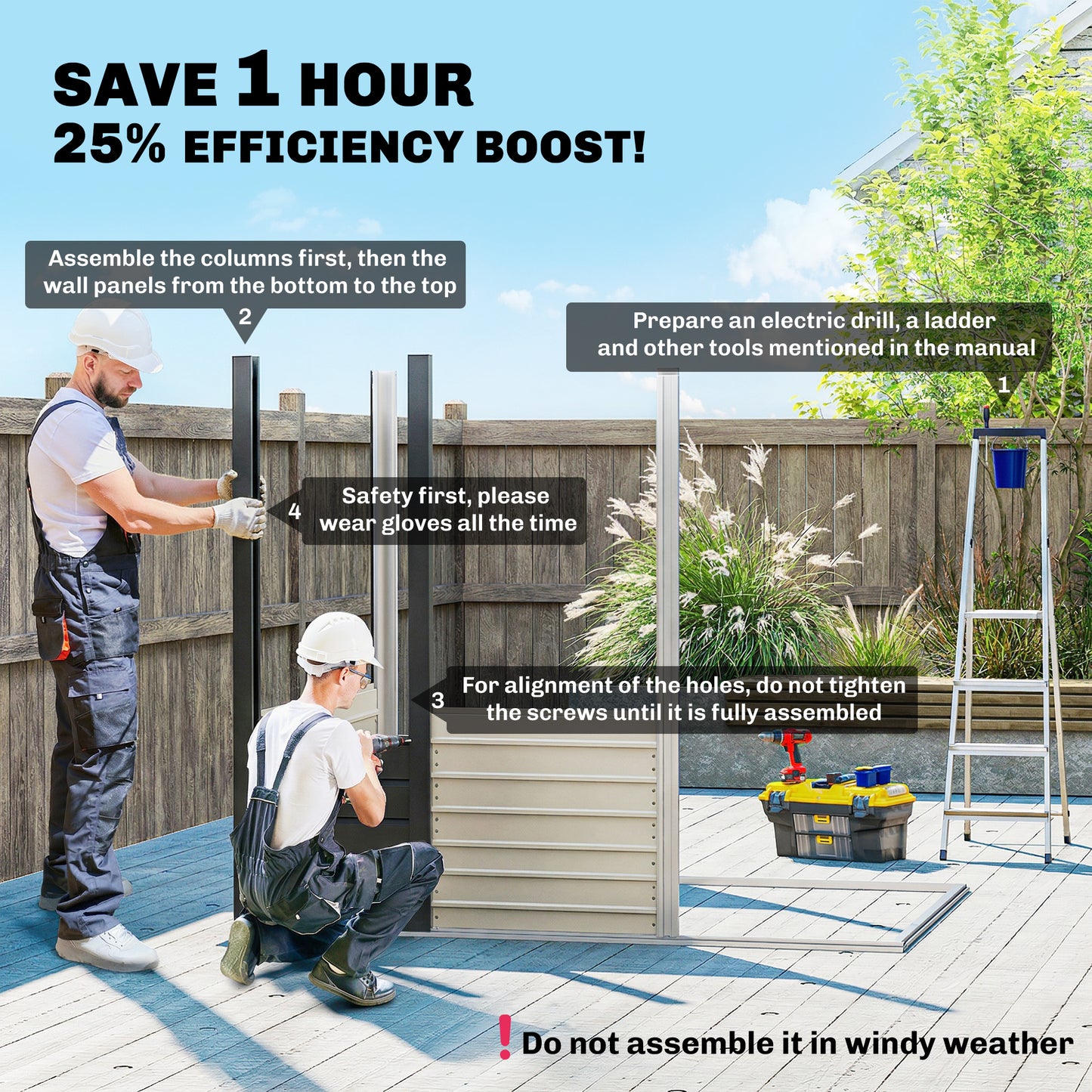 4 x 6ft Galvanised Metal Garden Shed, with Locking Door