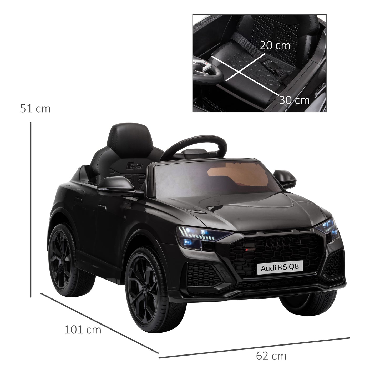 Licensed Audi RS Q8 Electric Ride On Car, with Remote Control