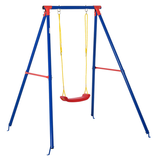 Kids Swing Set Toddler Swing Adjustable Rope Heavy Duty A-Frame