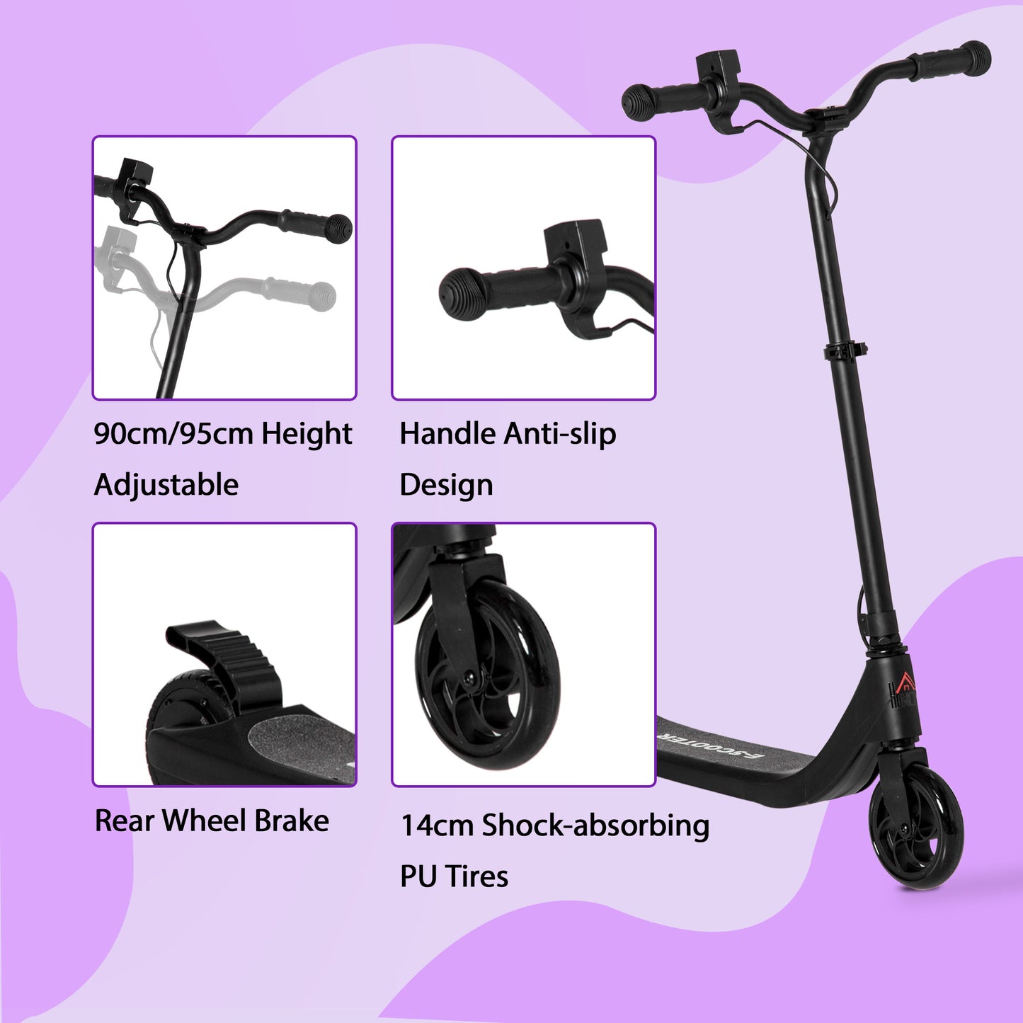 Electric Scooter, 120W Motor E-Scooter, Adjustable Height