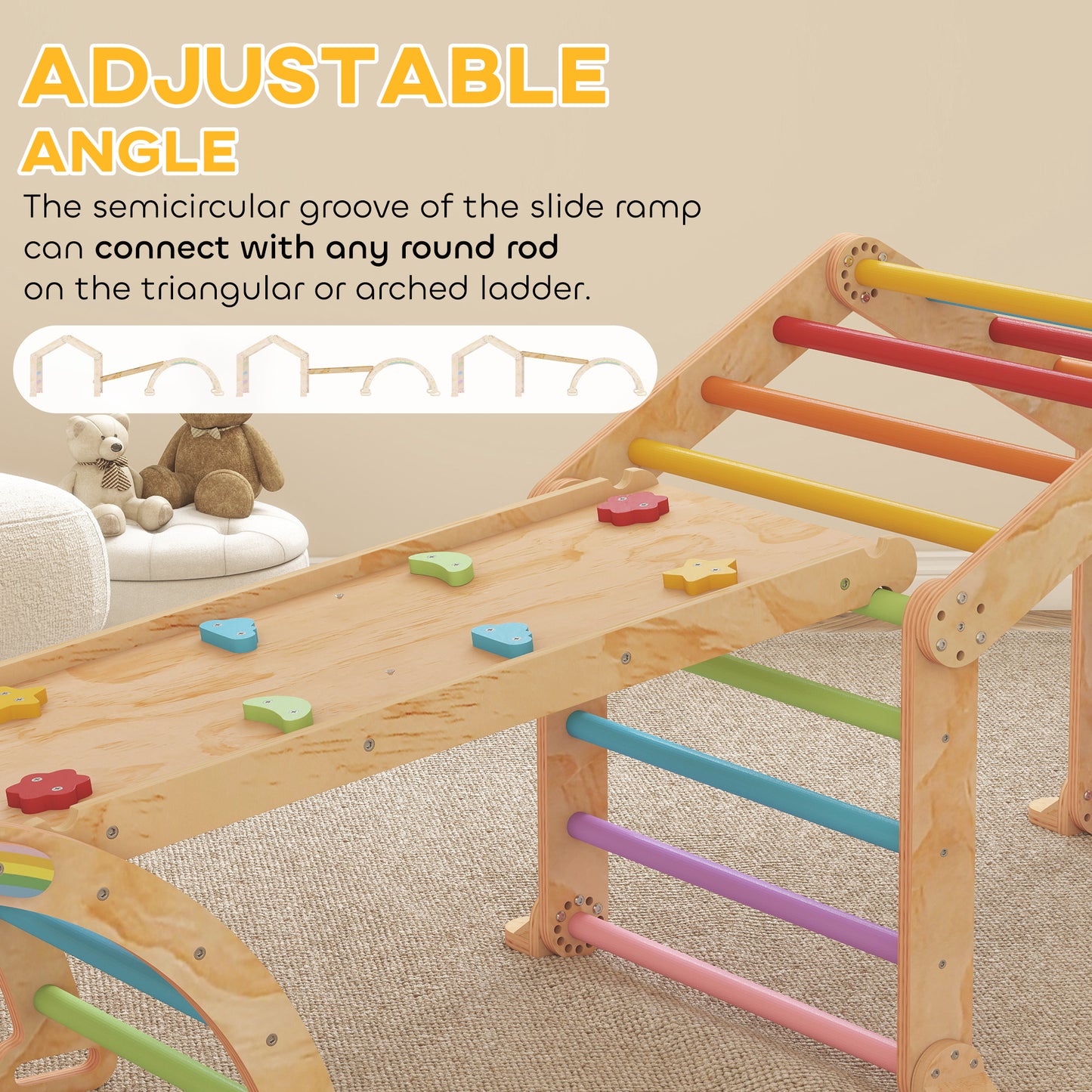 9 in 1 Toddler Climbing Frame with Ramp, Slide, Arch, Ladder