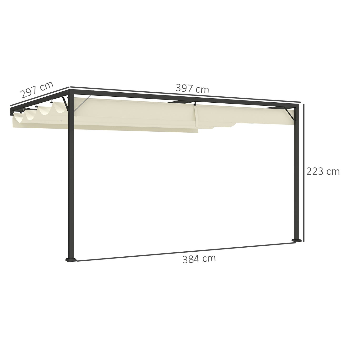 4 x 3 m Pergola, with Sliding Canopy