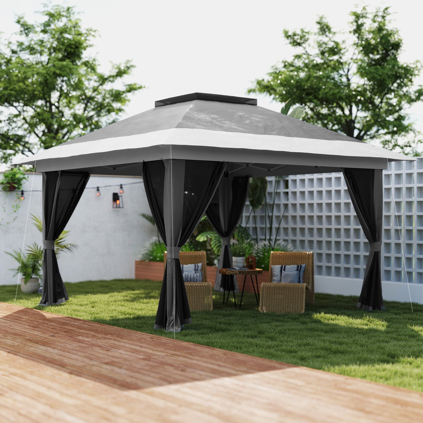3.6 x 3.6m Pop-Up Gazebo, with Accessories