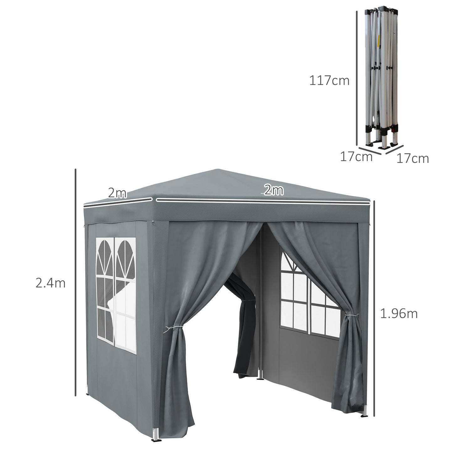 Garden Pop Up Gazebo Marquee Party Tent Canopy