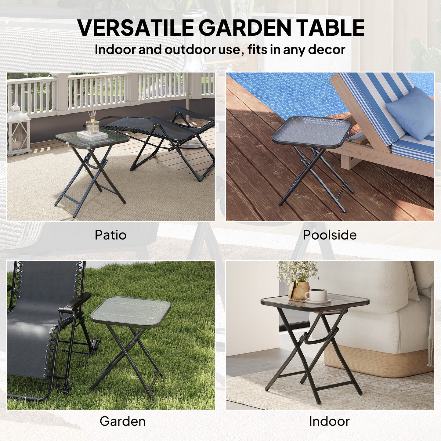 Foldable Garden Table Square Folding Table
