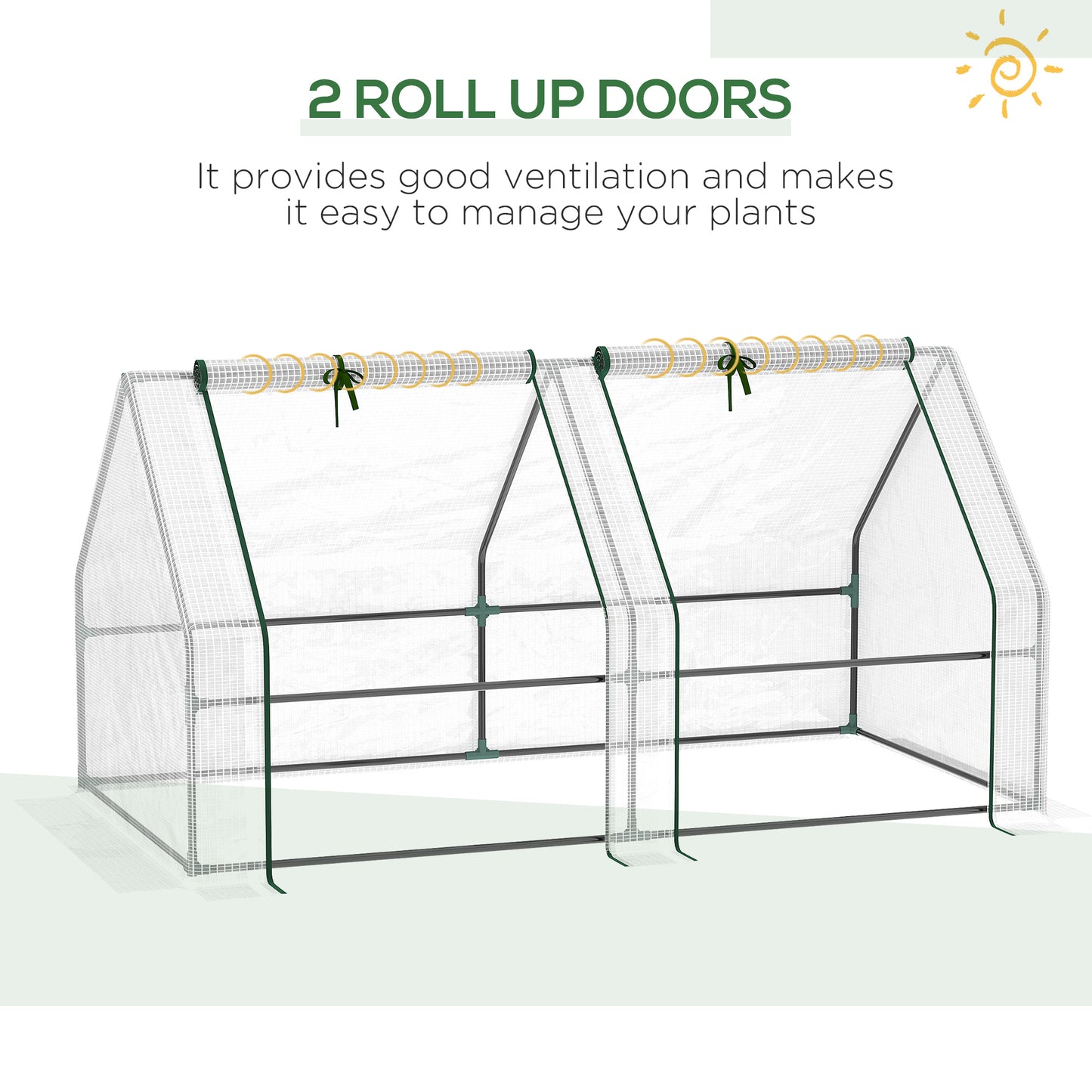 Mini Small Greenhouse with Steel Frame & PE Cover & Zipped Window (1)