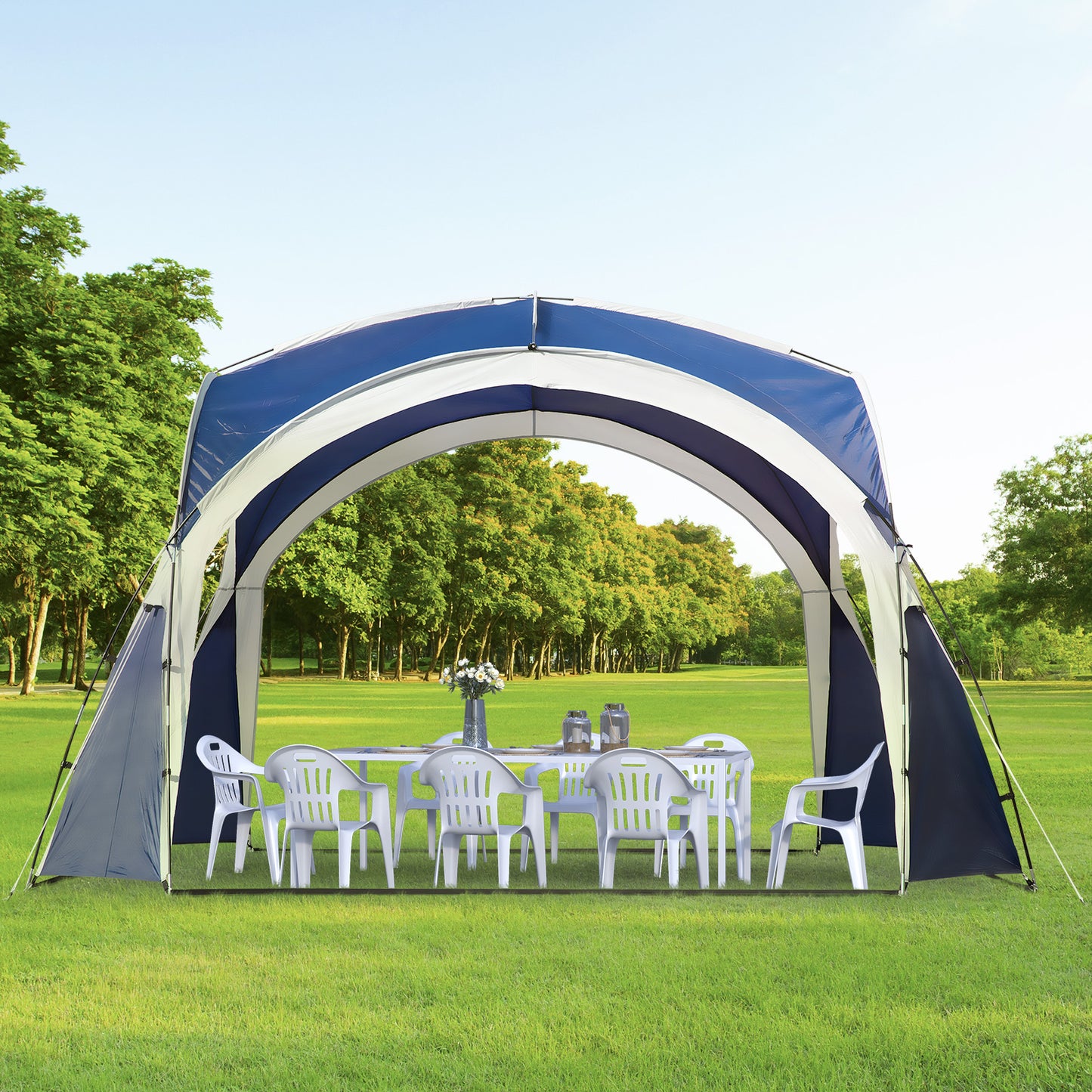 3.5 x 3.5M Camping Gazebo, Outdoor Event Shelter Dome Tent Garden