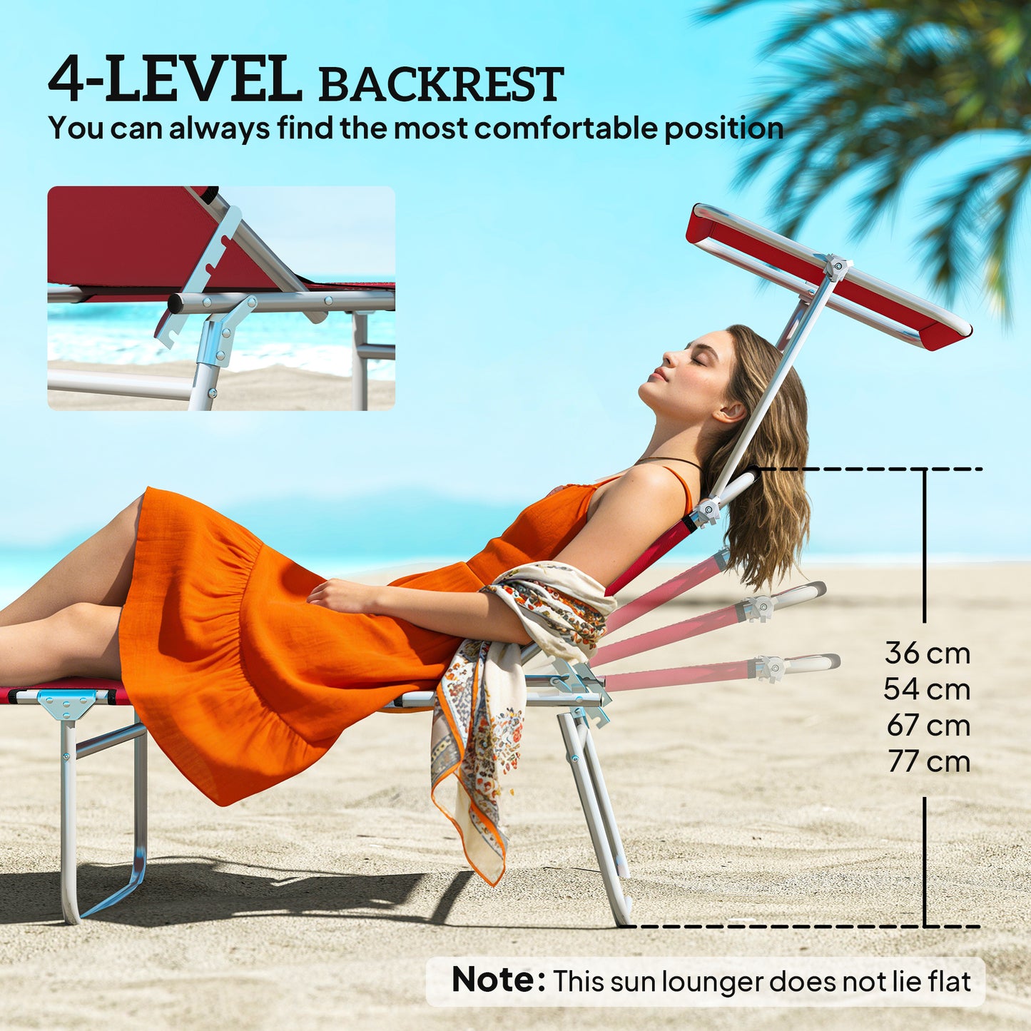 Outdoor Foldable Sun Lounger Set of 2
