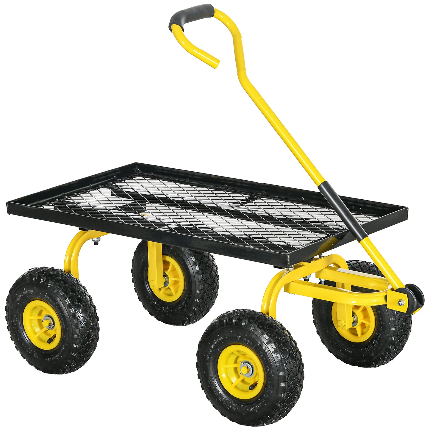 Garden Trolley Cart, Heavy Duty Garden Cart with Metal Frame