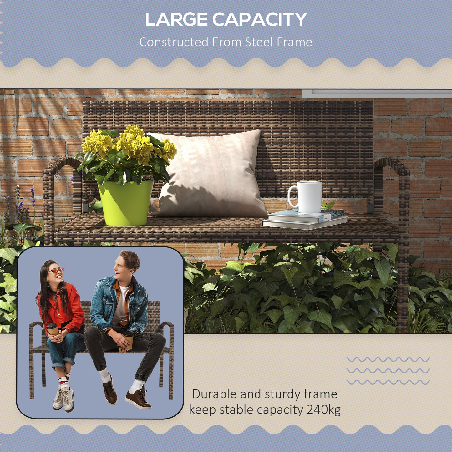 All Weather Wicker Garden Loveseat