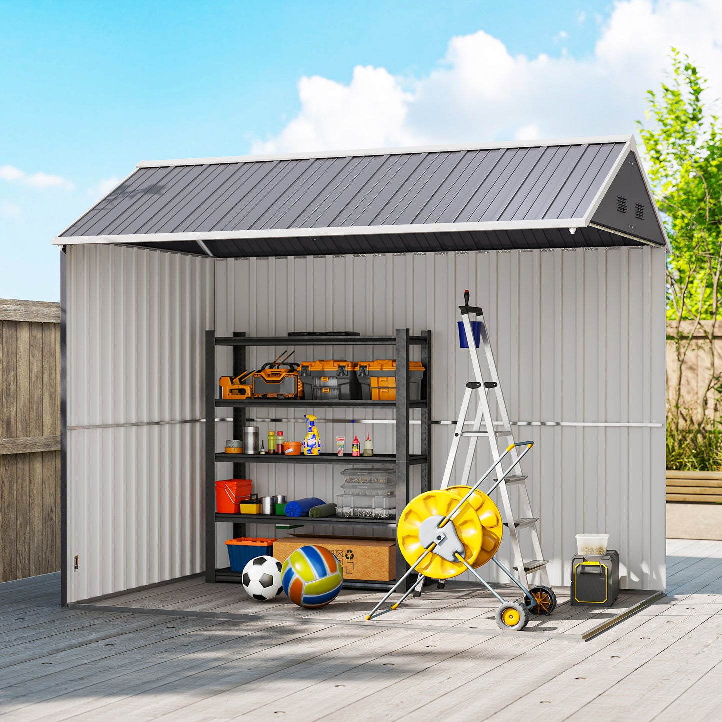 8 x 6 ft Galvanised Garden Shed