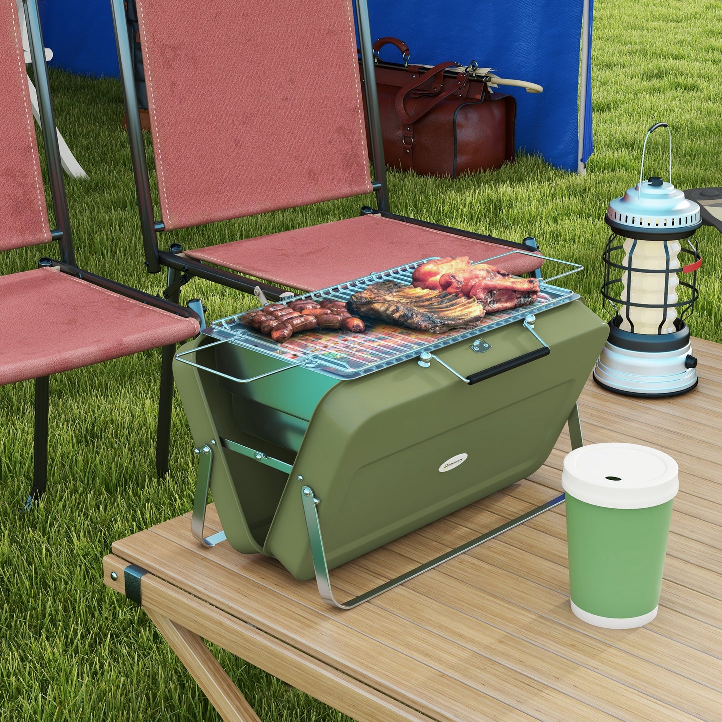Metal Suitable-Style Portable BBQ Grill