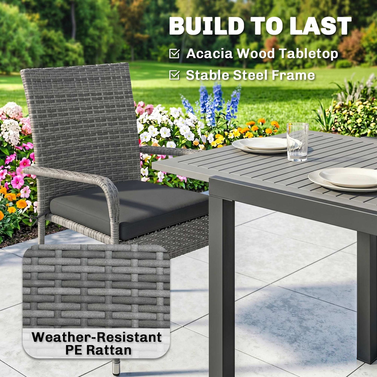 7 Piece Rattan Garden Furniture Set