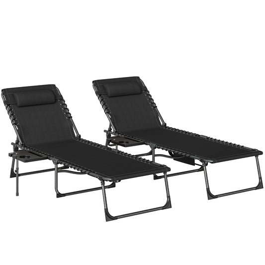 Five-Position Reclining Sun Loungers Set of 2