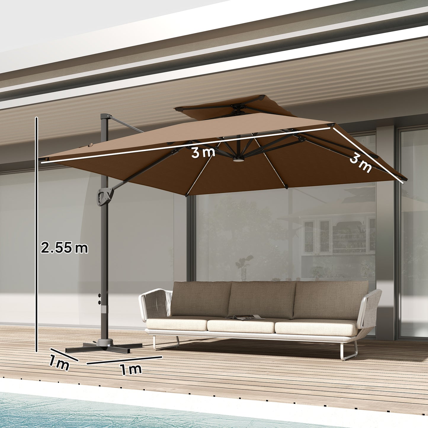 Multi-Angle LED Light Parasol Umbrella