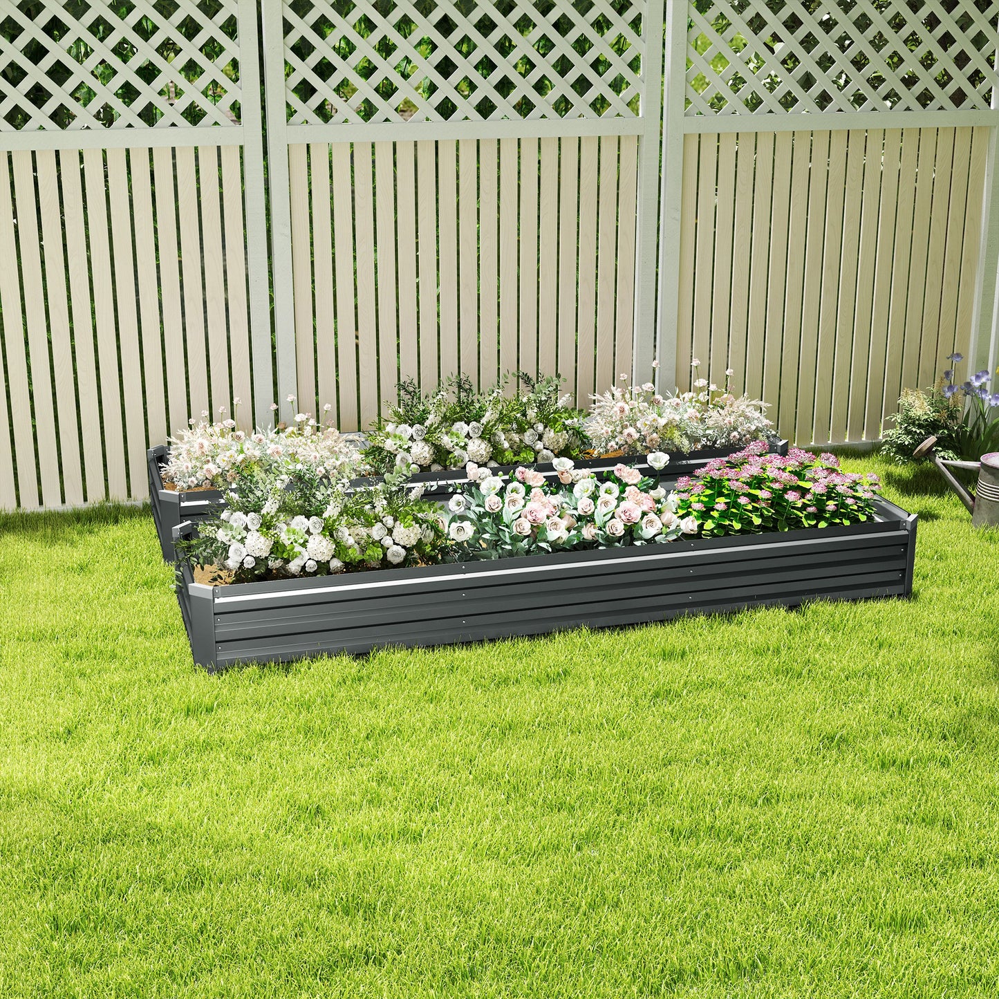 60 x 240cm Galvanised Steel Planter, with Open Bottom