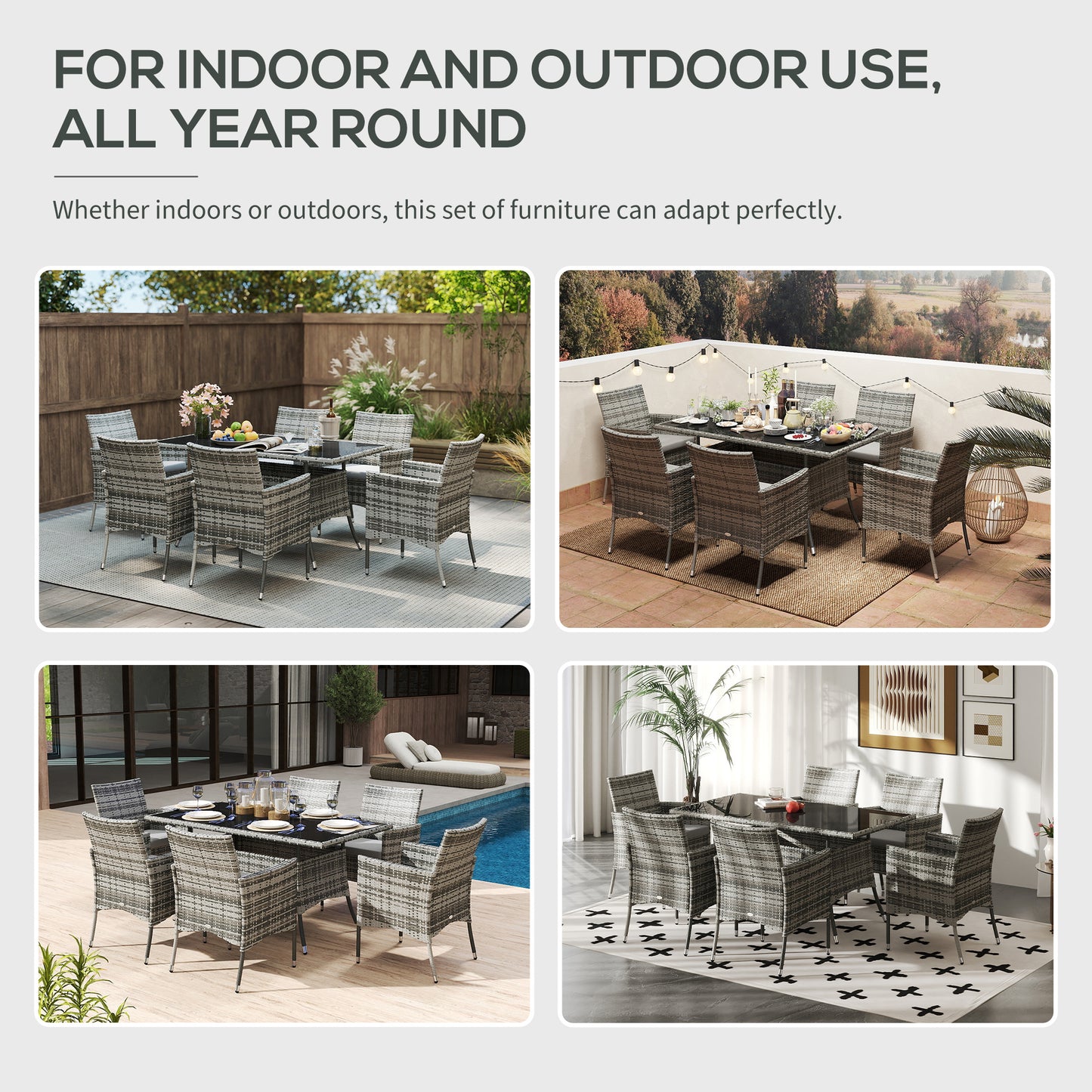 7-Piece Rattan Garden Furniture Set with Cushions