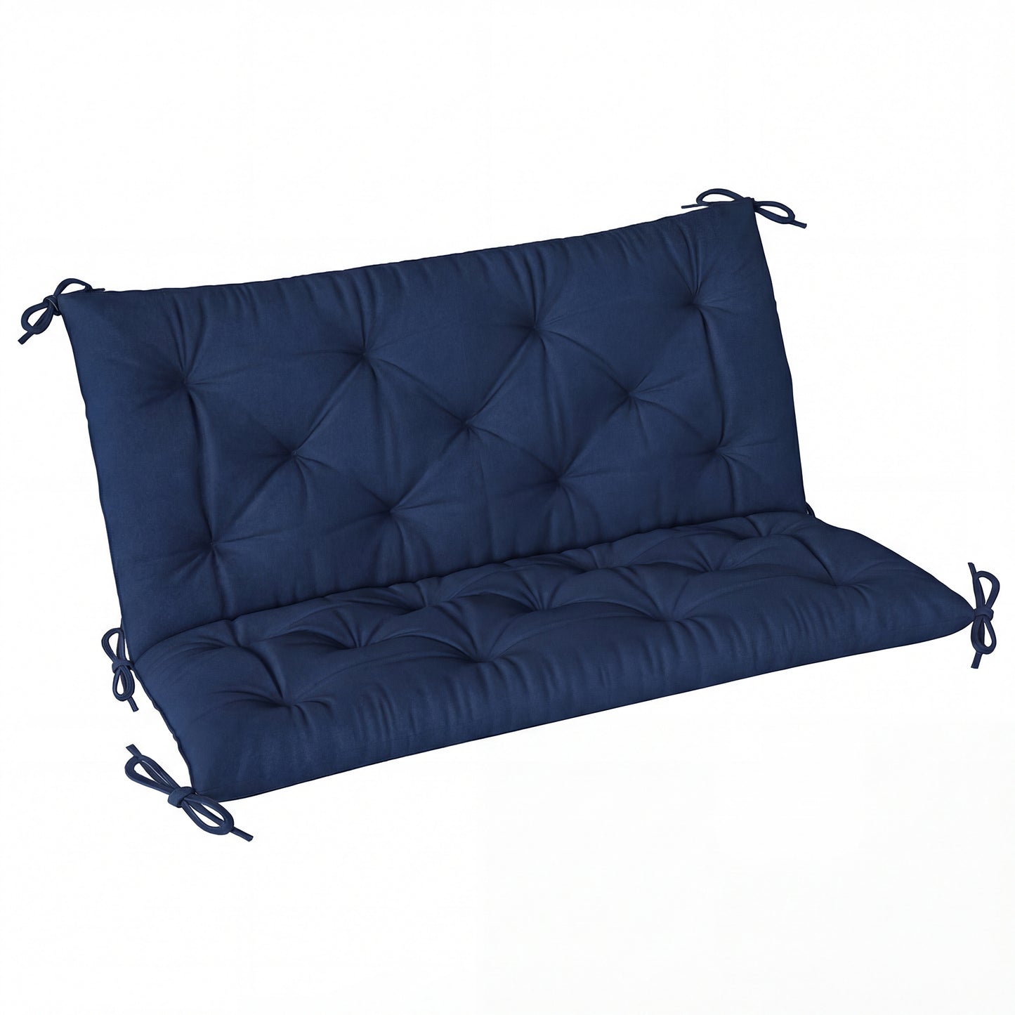 2 Seater Bench Pad, Garden Chair Cushion with Back and Ties