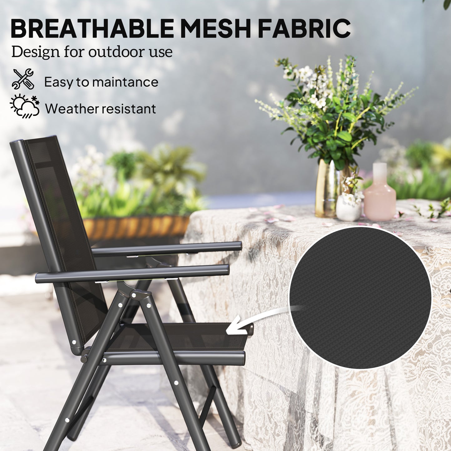 Set of 2 Folding Garden Chairs
