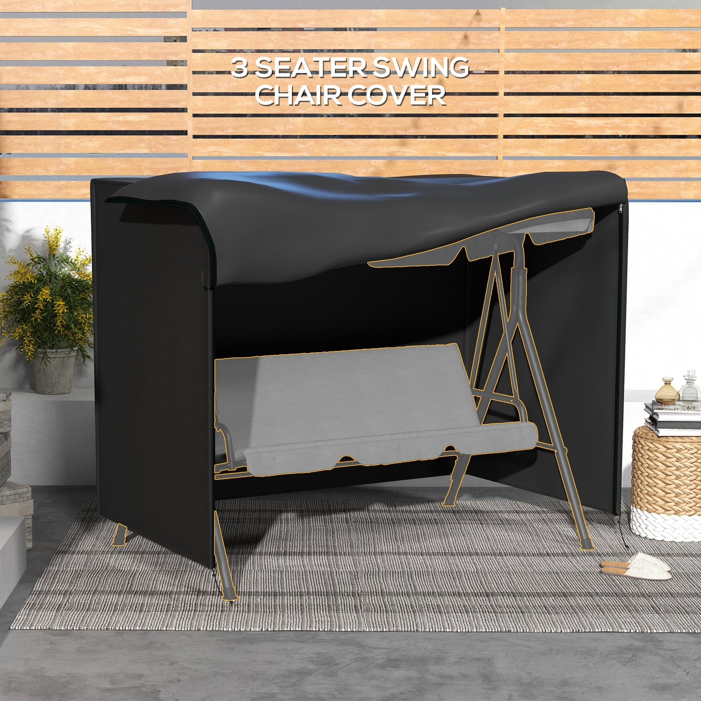 205 x 124cm Three-Seater Swing Chair Protective Cover