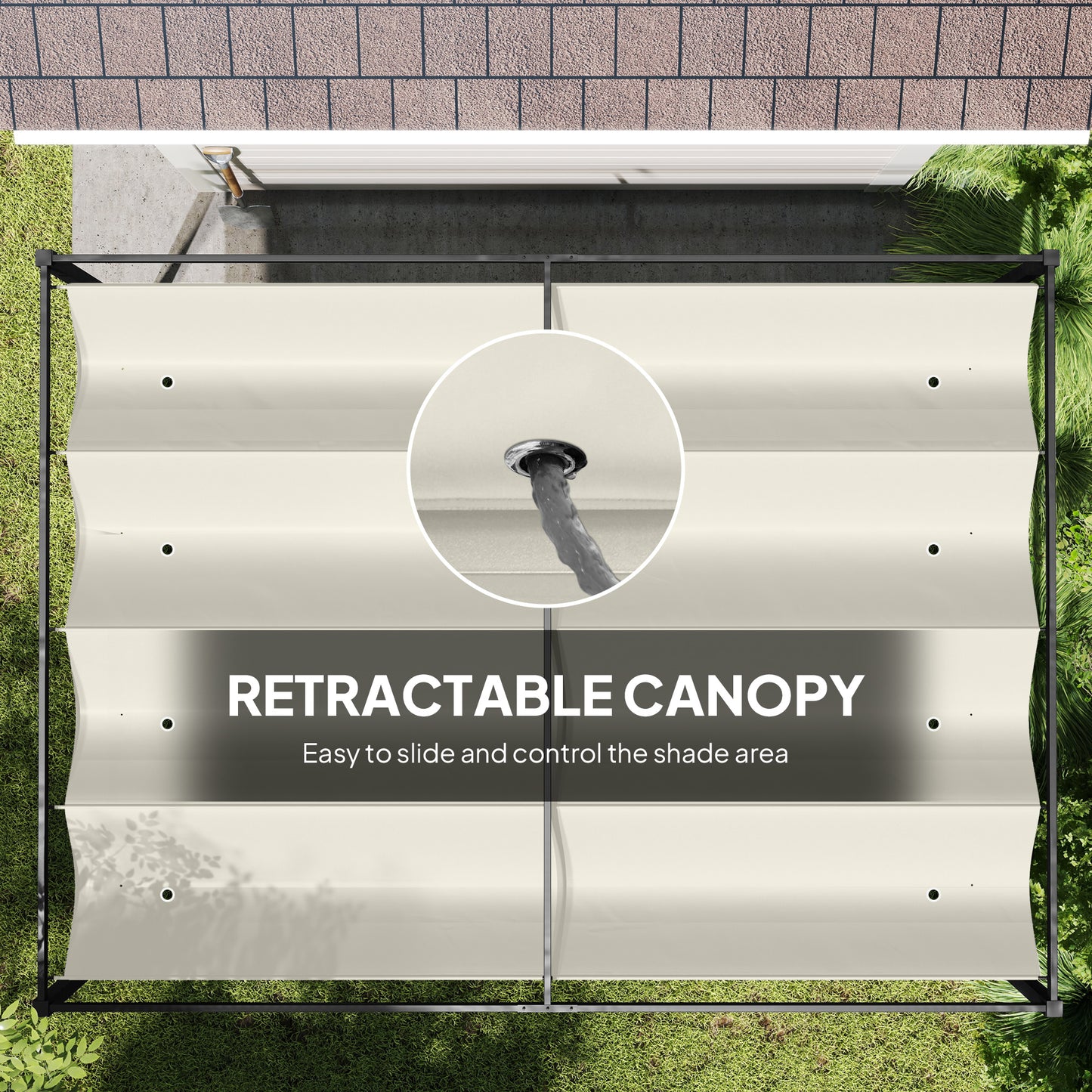 4 x 3(m) Metal Pergola with Retractable Roof