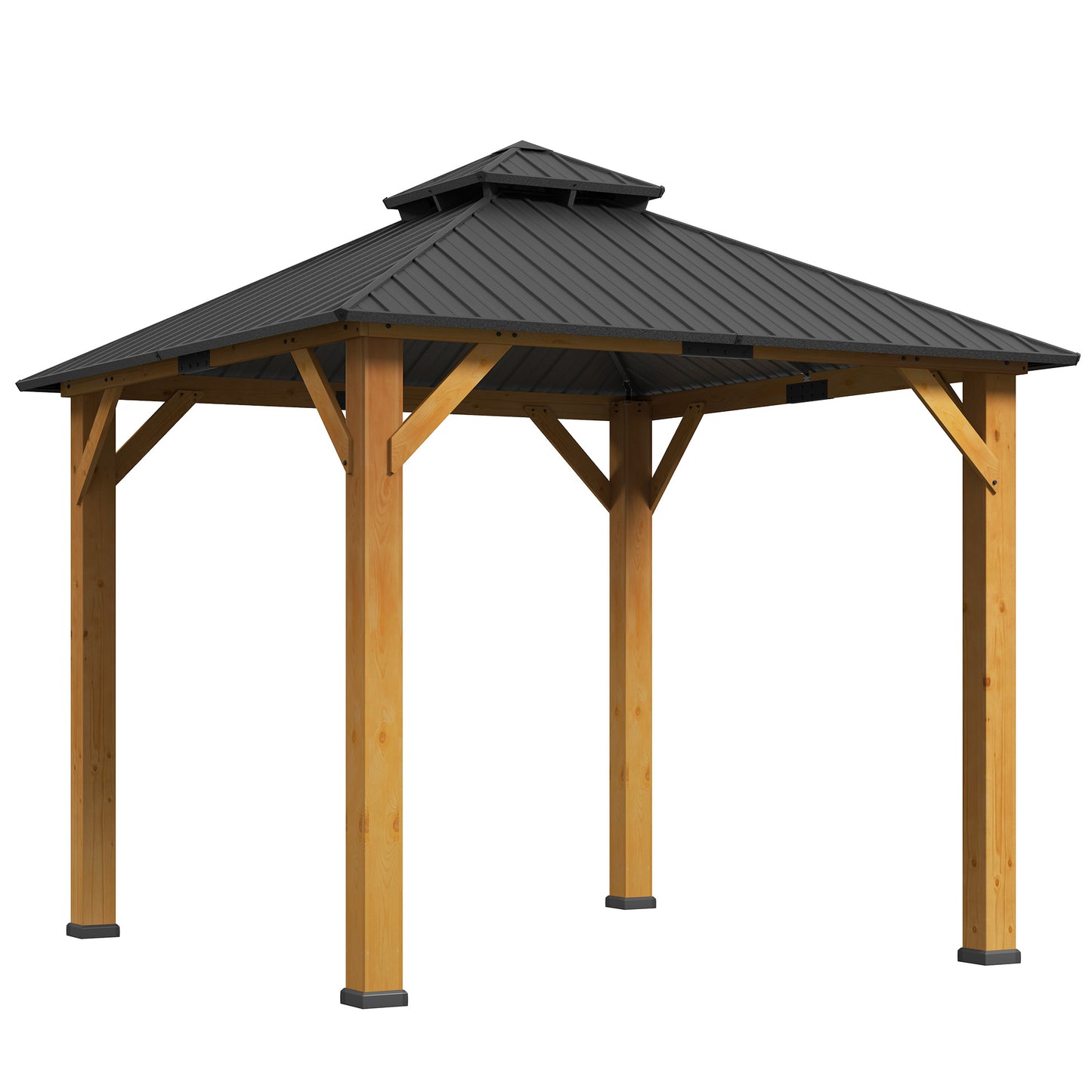 3x(3)M Outdoor Hardtop Gazebo Canopy with 2-Tier Roof