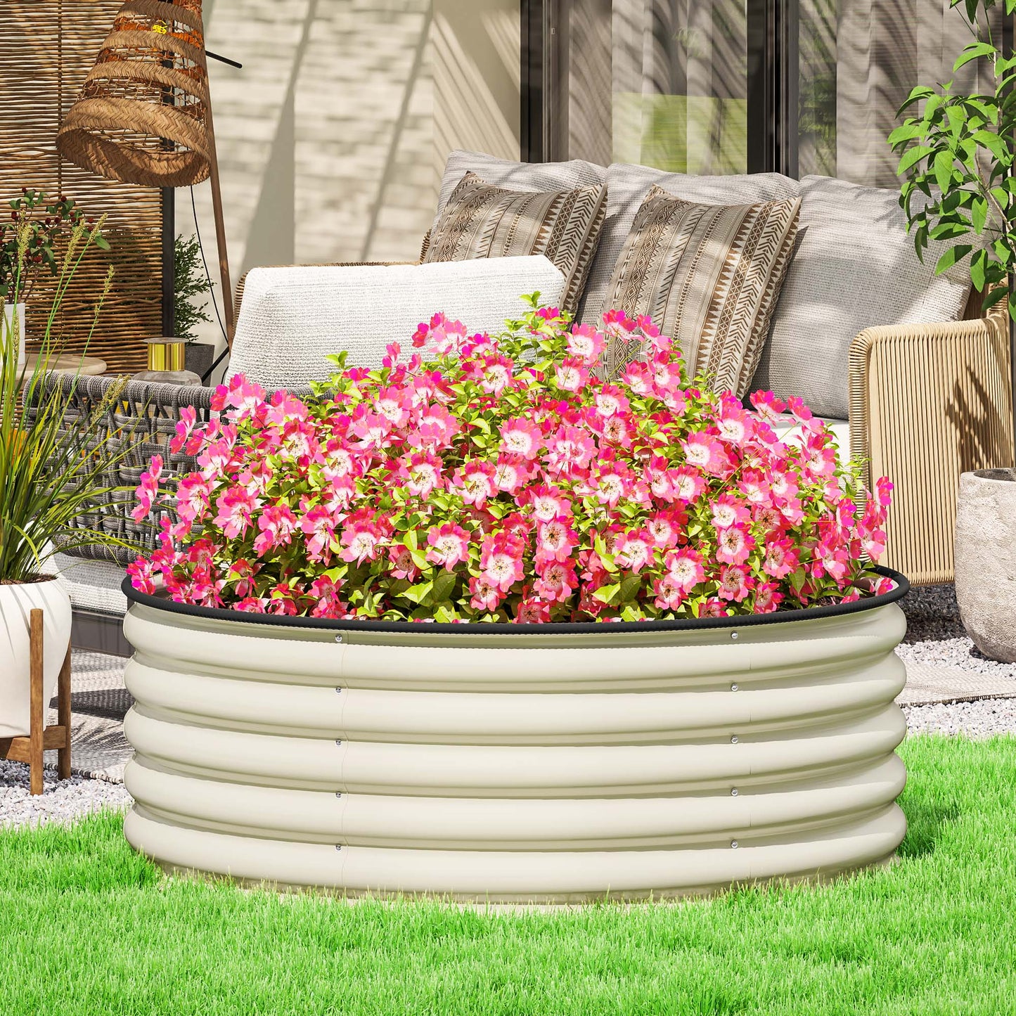 Galvanised Raised Garden Bed with Safety Edging