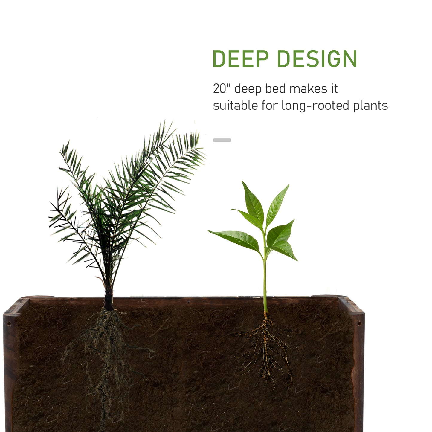Wooden Raised Garden Bed, 120 x 50 x 45cm Elevated Planter Box