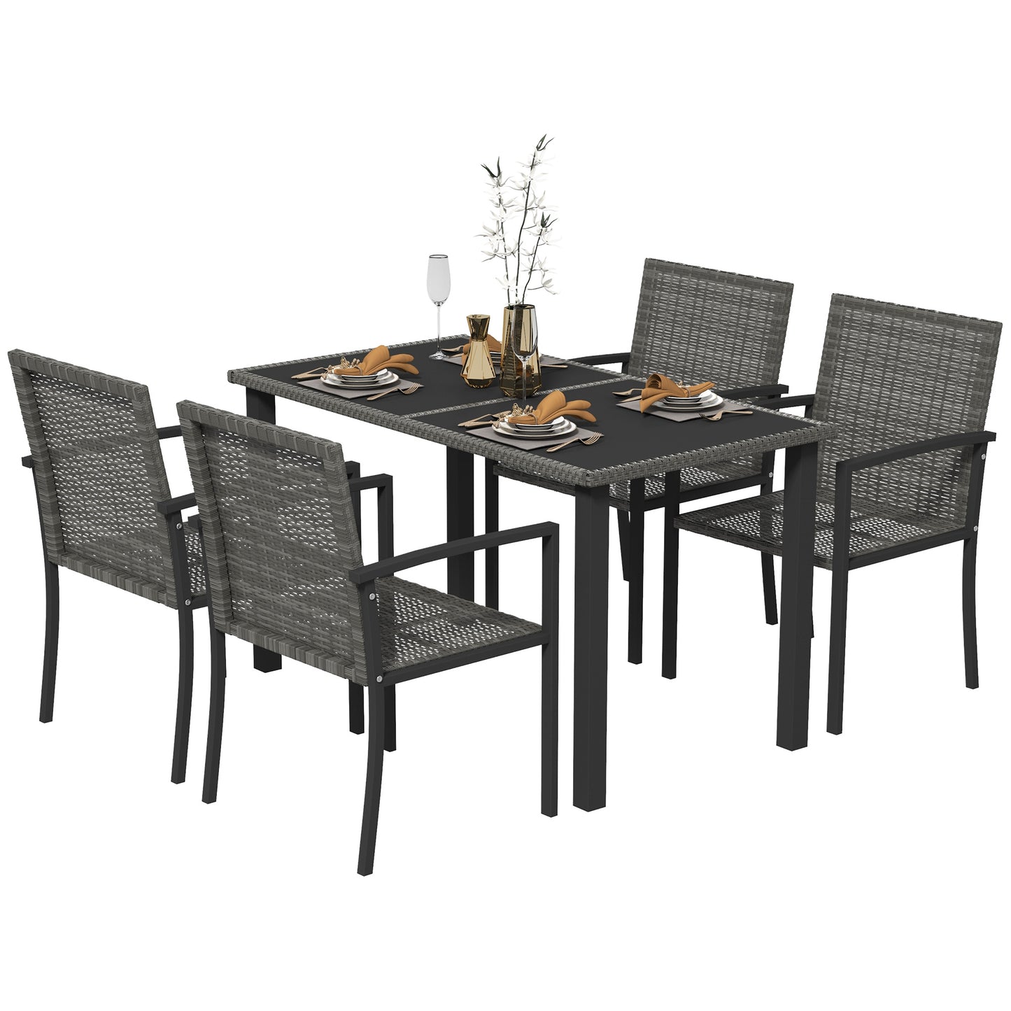 Outdoor Dining Set 5 Pieces Patio Conservatory