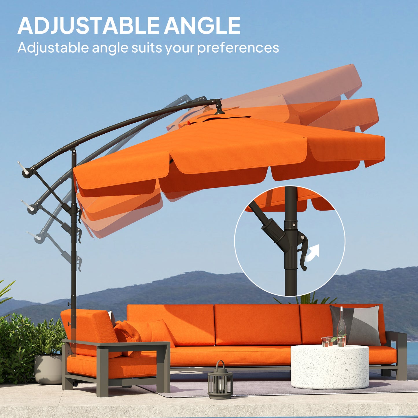 2.7m Garden Cantilever Banana Parasol