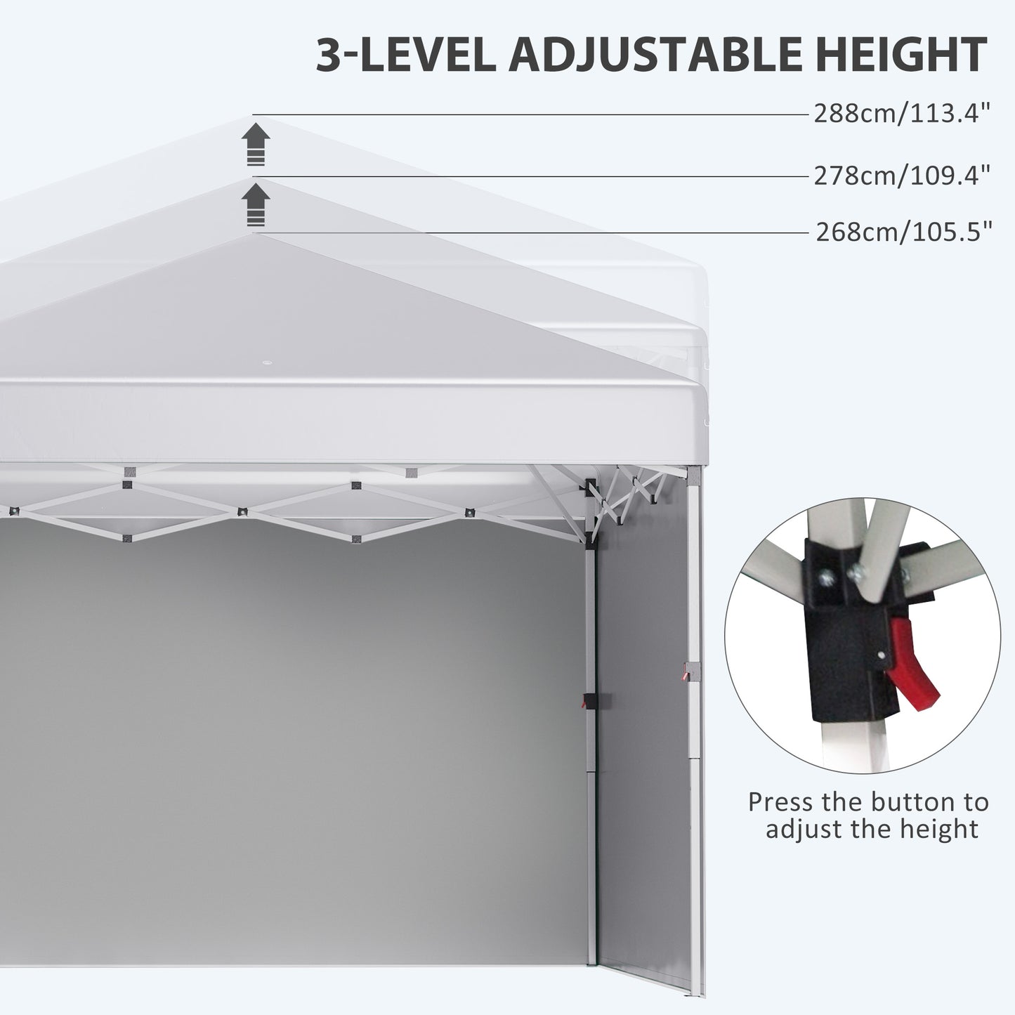 3 x 3 (M) Pop Up Gazebo, UPF 30+ with 2 Sidewalls