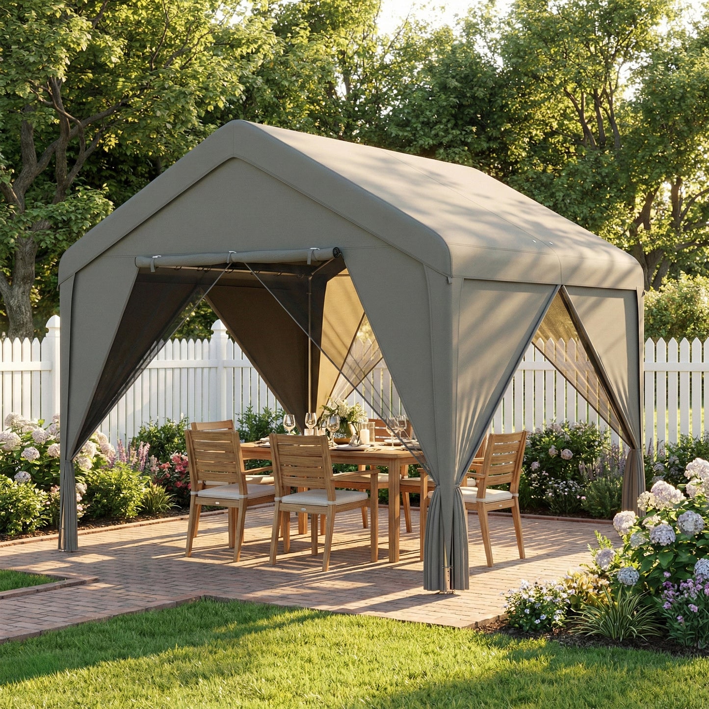 3 x 3 m Patio Gazebo with Netting & Curtains
