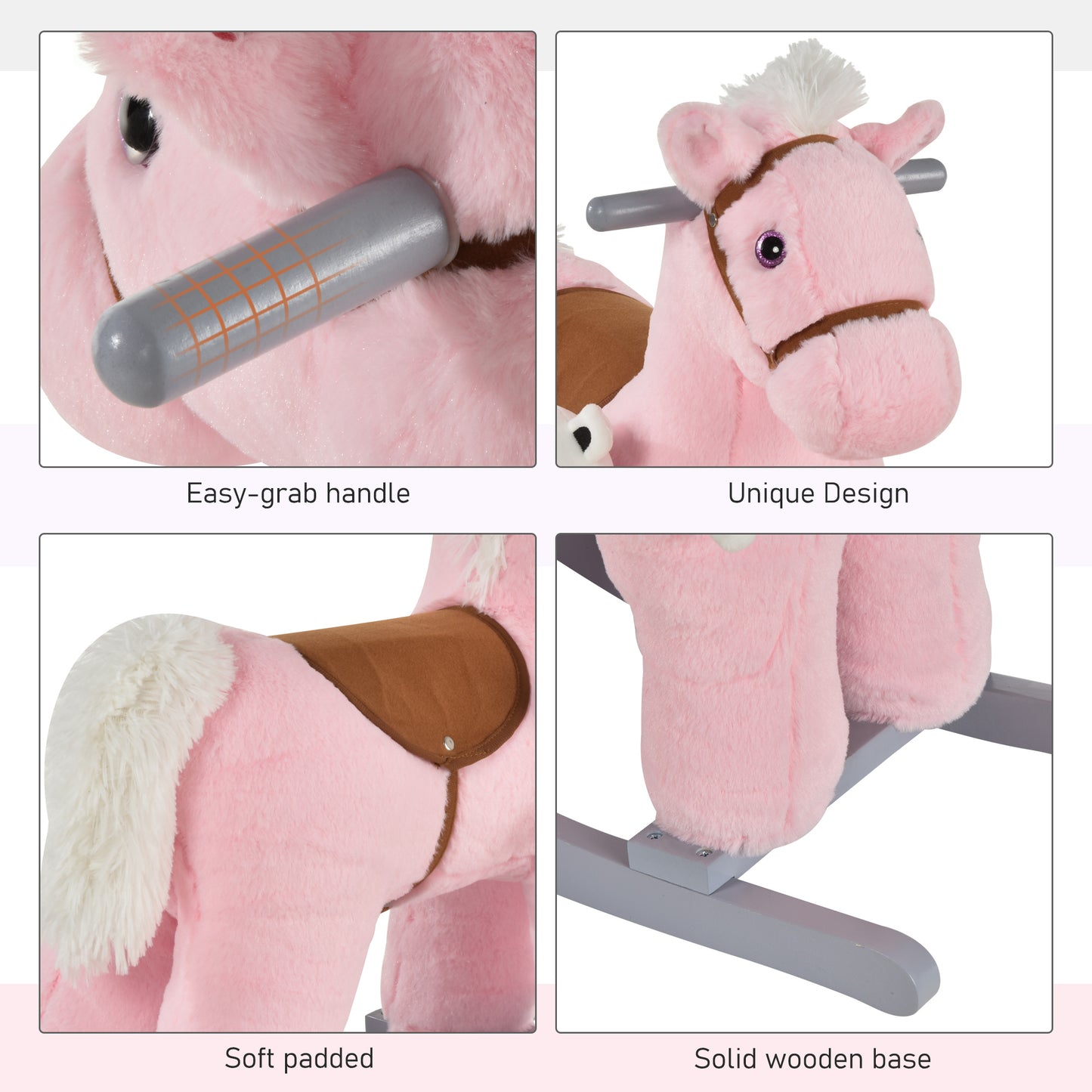 Kids Plush Ride-On Rocking Horse Toy Rocker