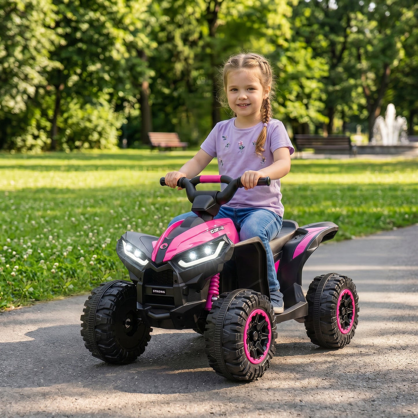 12V Ride-On Quad Bike w/ Music, Horn, for Ages 3-5 Years