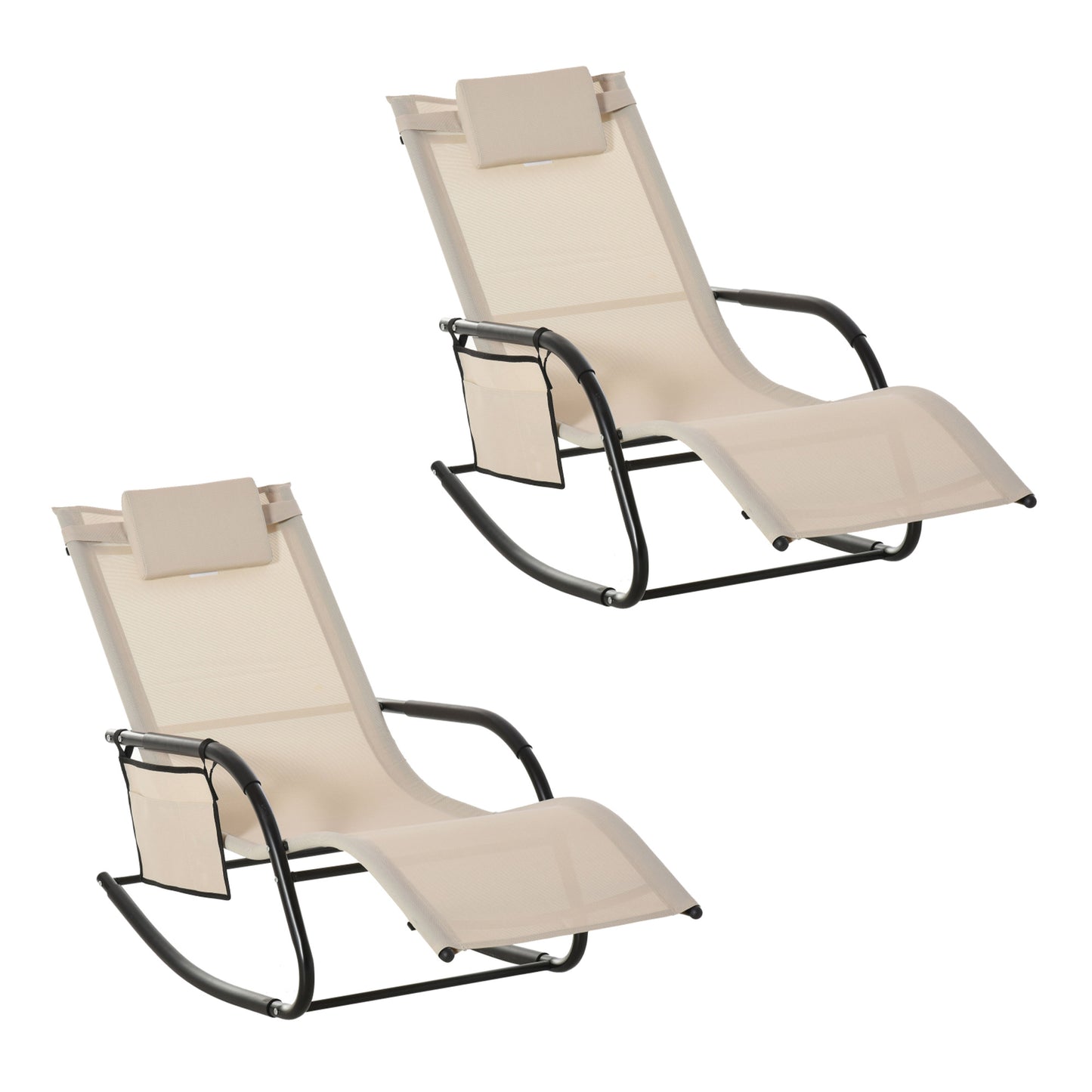 2PCs Outdoor Garden Rocking Chair